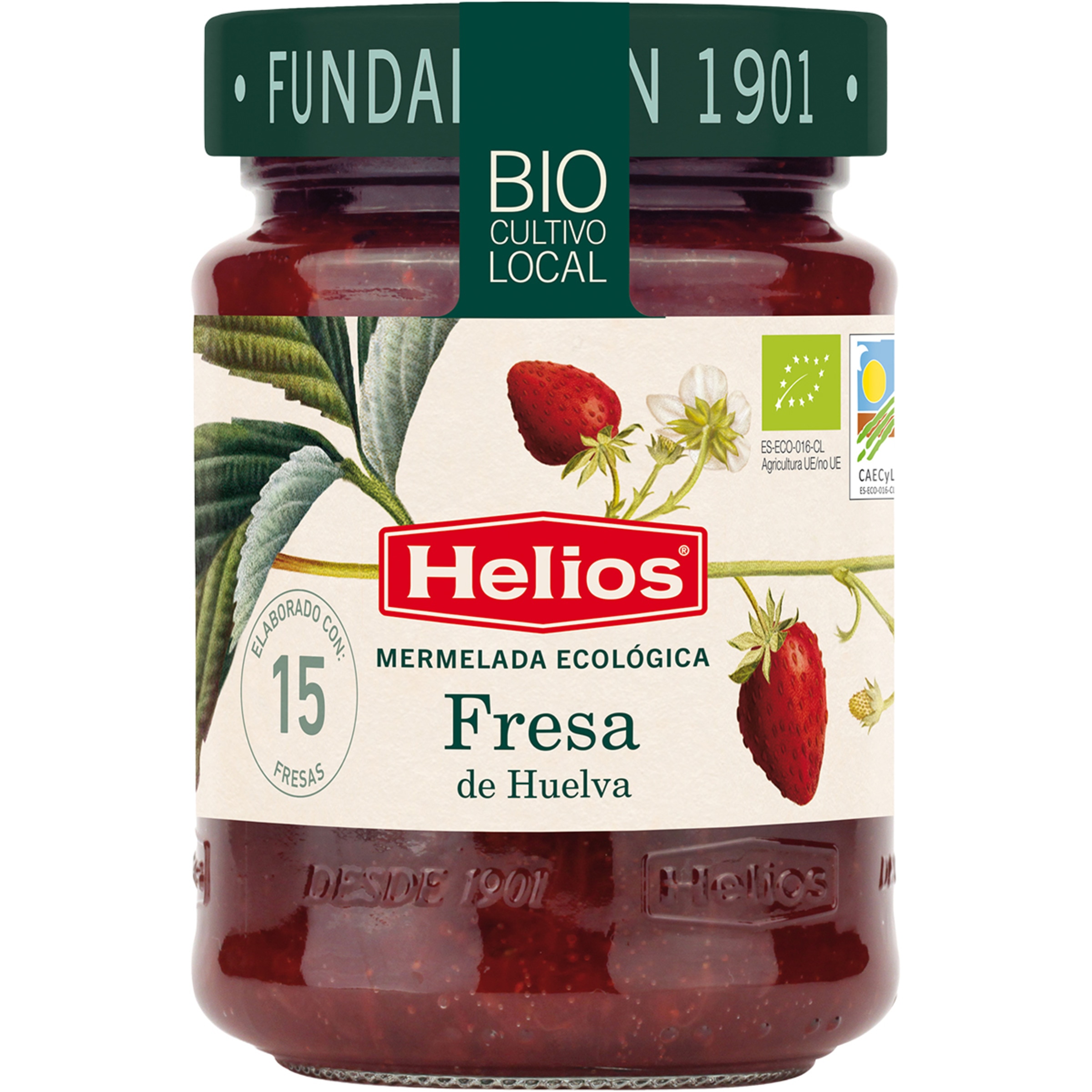 Bio mermelada  ecológica extra de fresa con azúcar de caña frasco 350 g