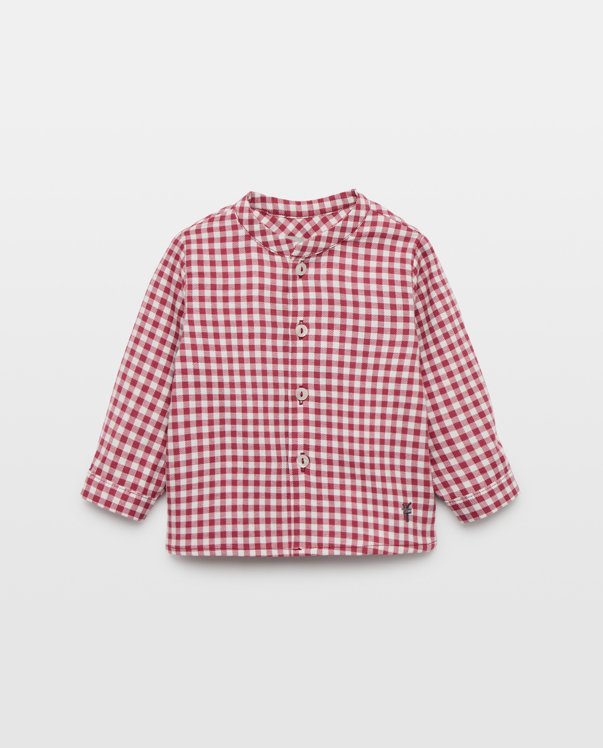 Camisa de manga larga con cuello mao de bebé - Coconut El Corte Inglés - Rojo Rojo-1