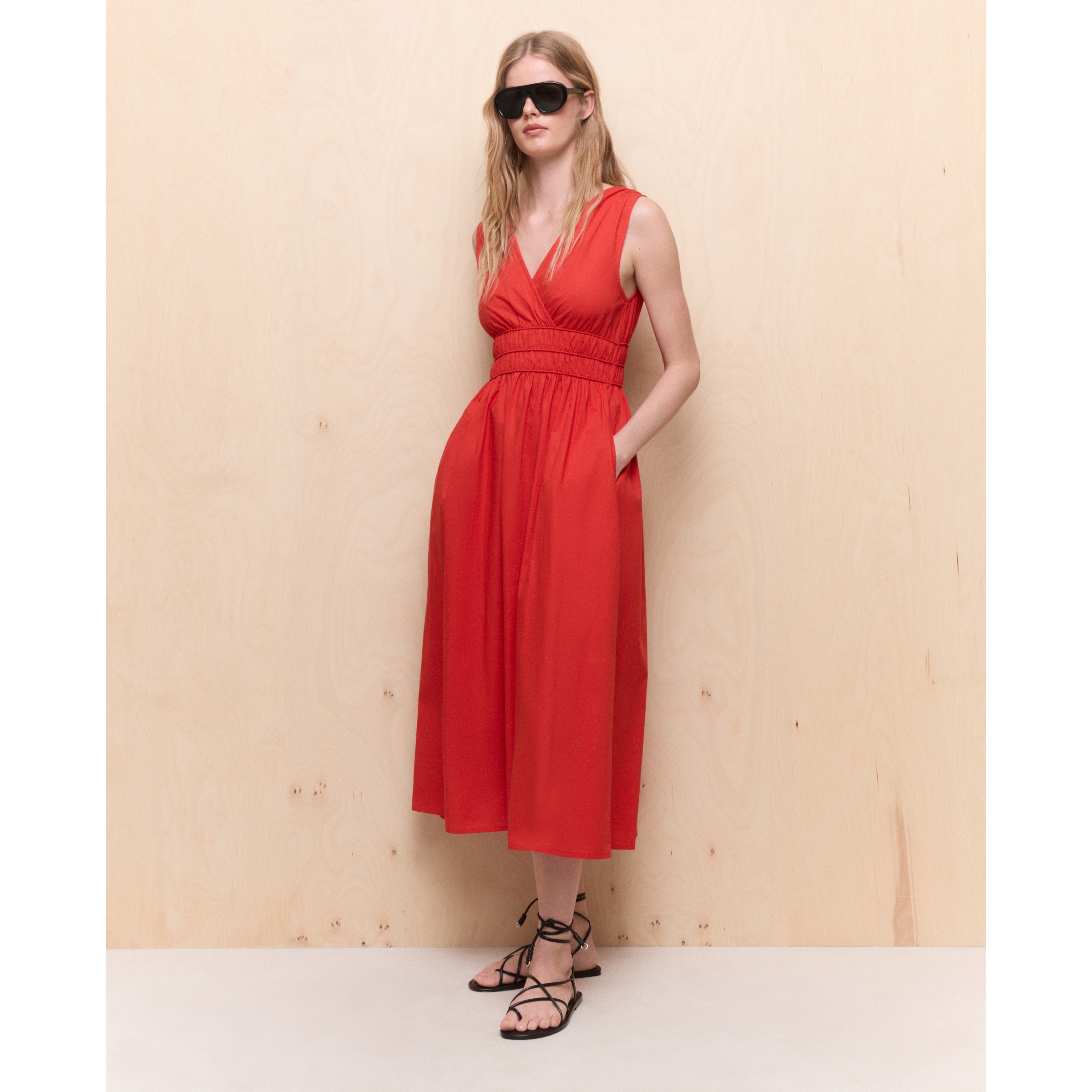 Vestido largo liso de mujer - Easy Wear - 600 Rojo 600 Rojo-2