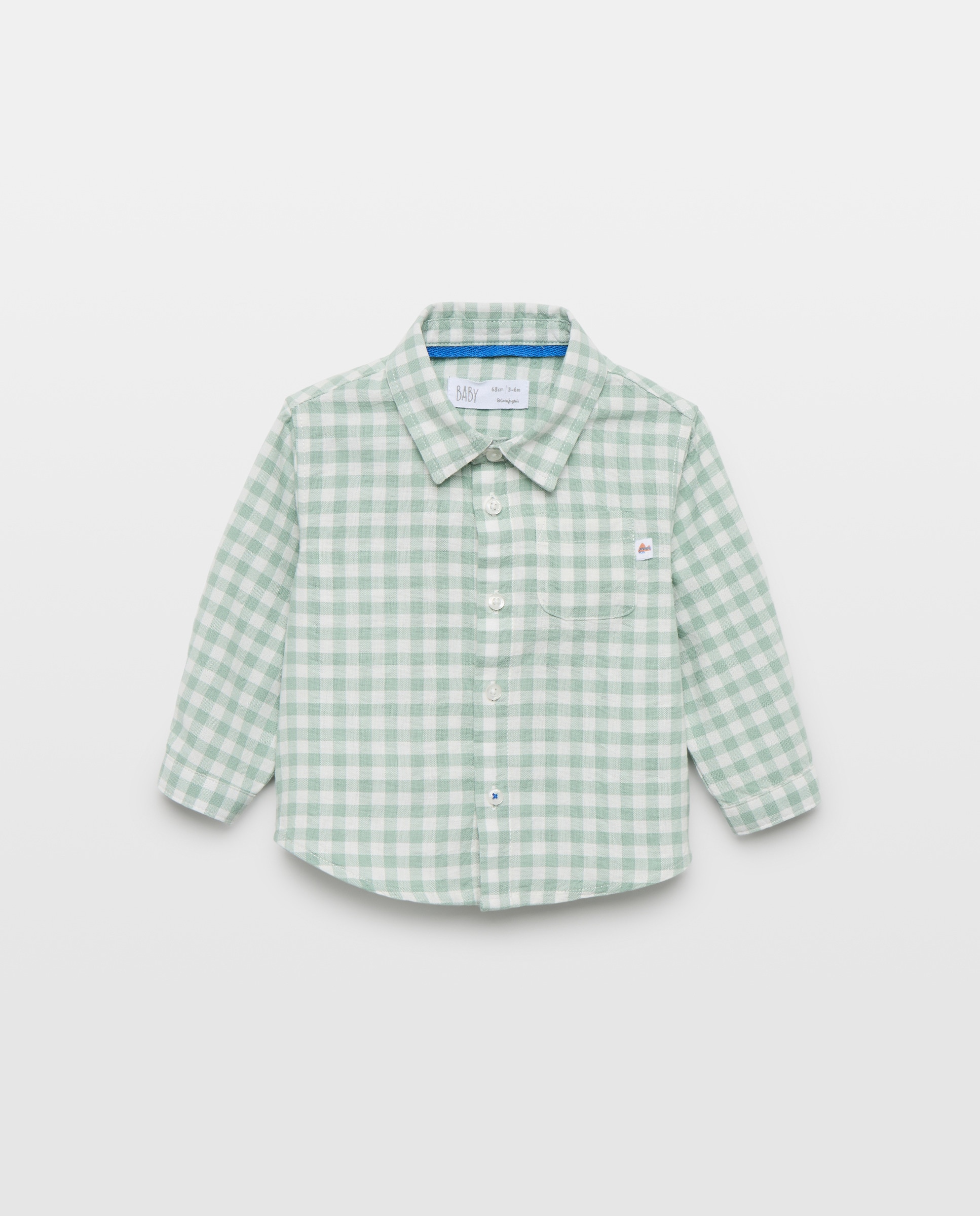 Imagem 0 de Camisa Oxford de Bebé aos Quadrados com Manga Comprida