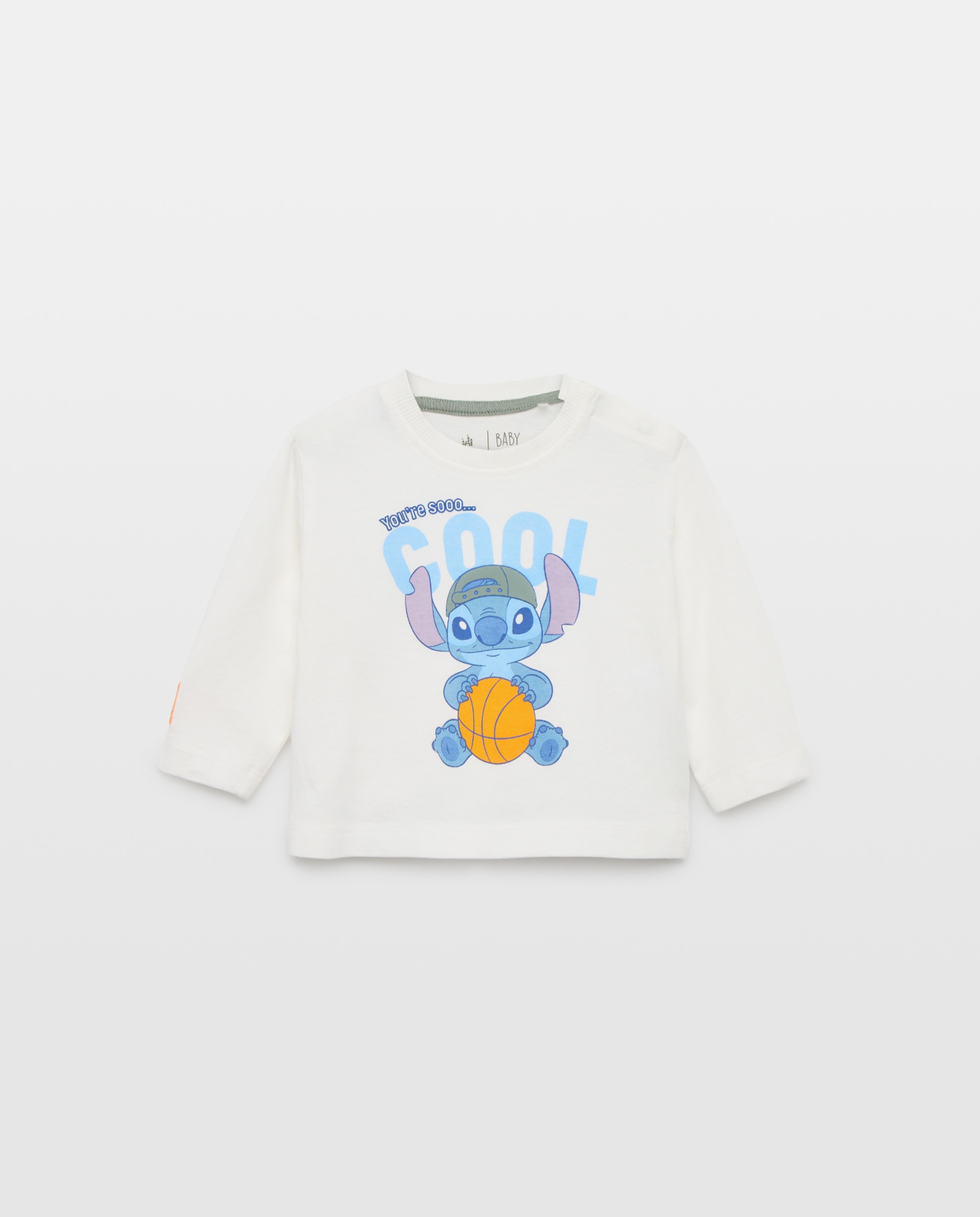 Camiseta de bebé básica manga larga fantasía STITCH - Baby El Corte Inglés - Blanco roto Blanco roto-1