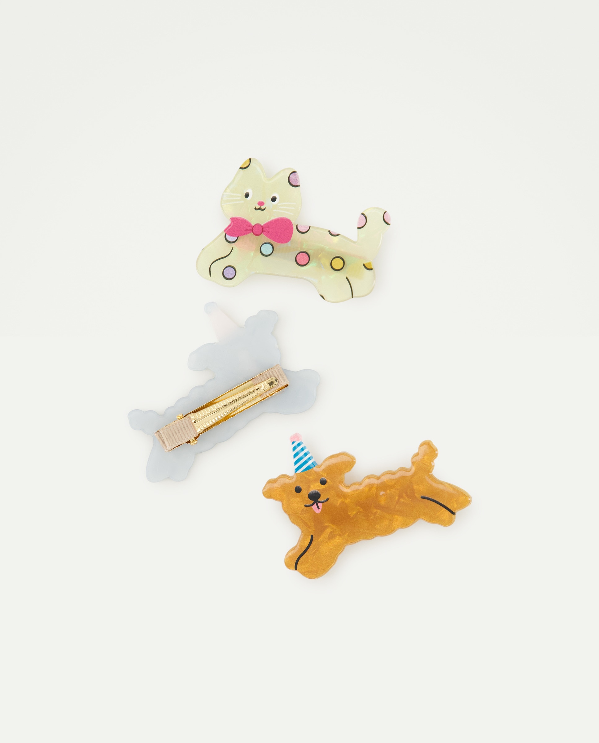 Pack de 3 Ganchos Bico de Pato com Animais Multicolor-2