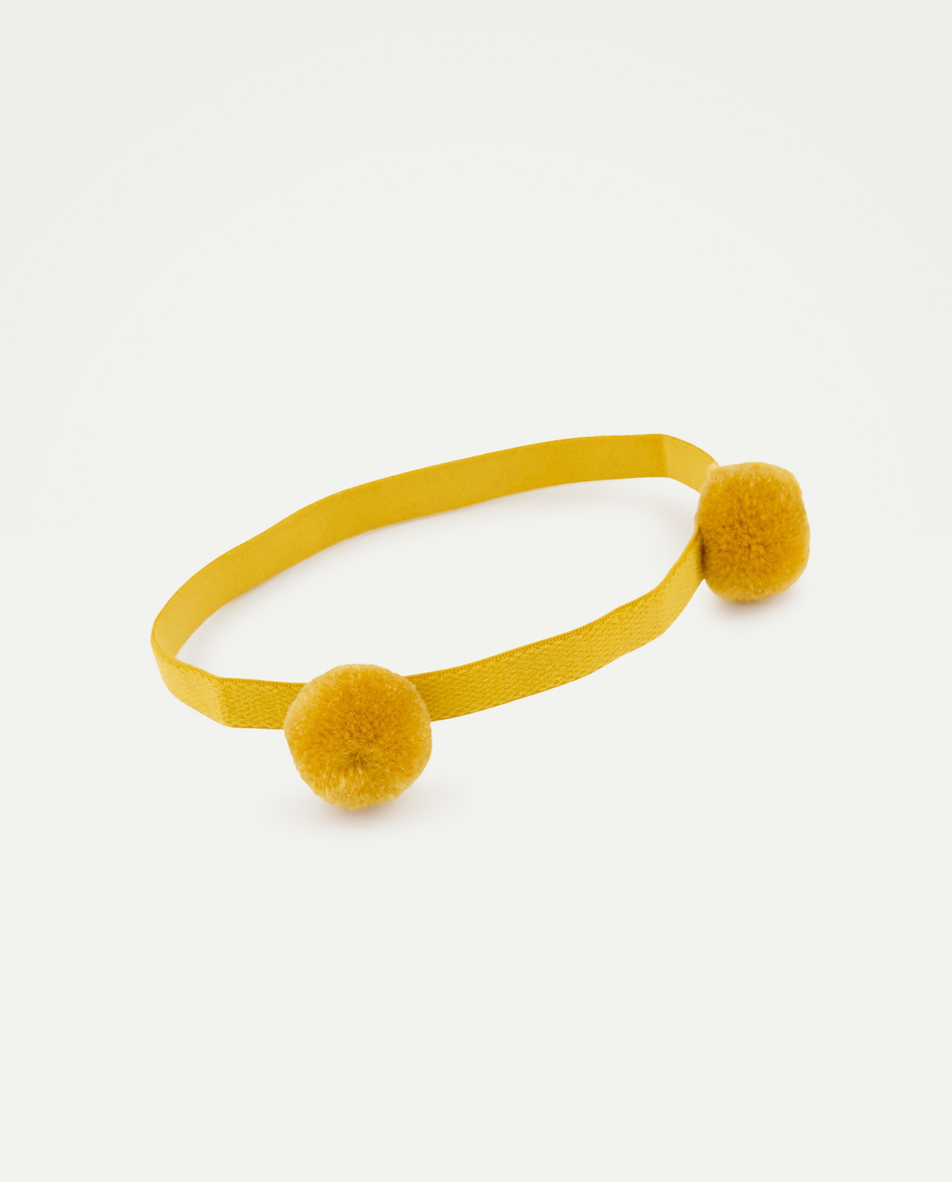 Fita de Cabelo de Bebé com Pompons 300 Amarelo-2
