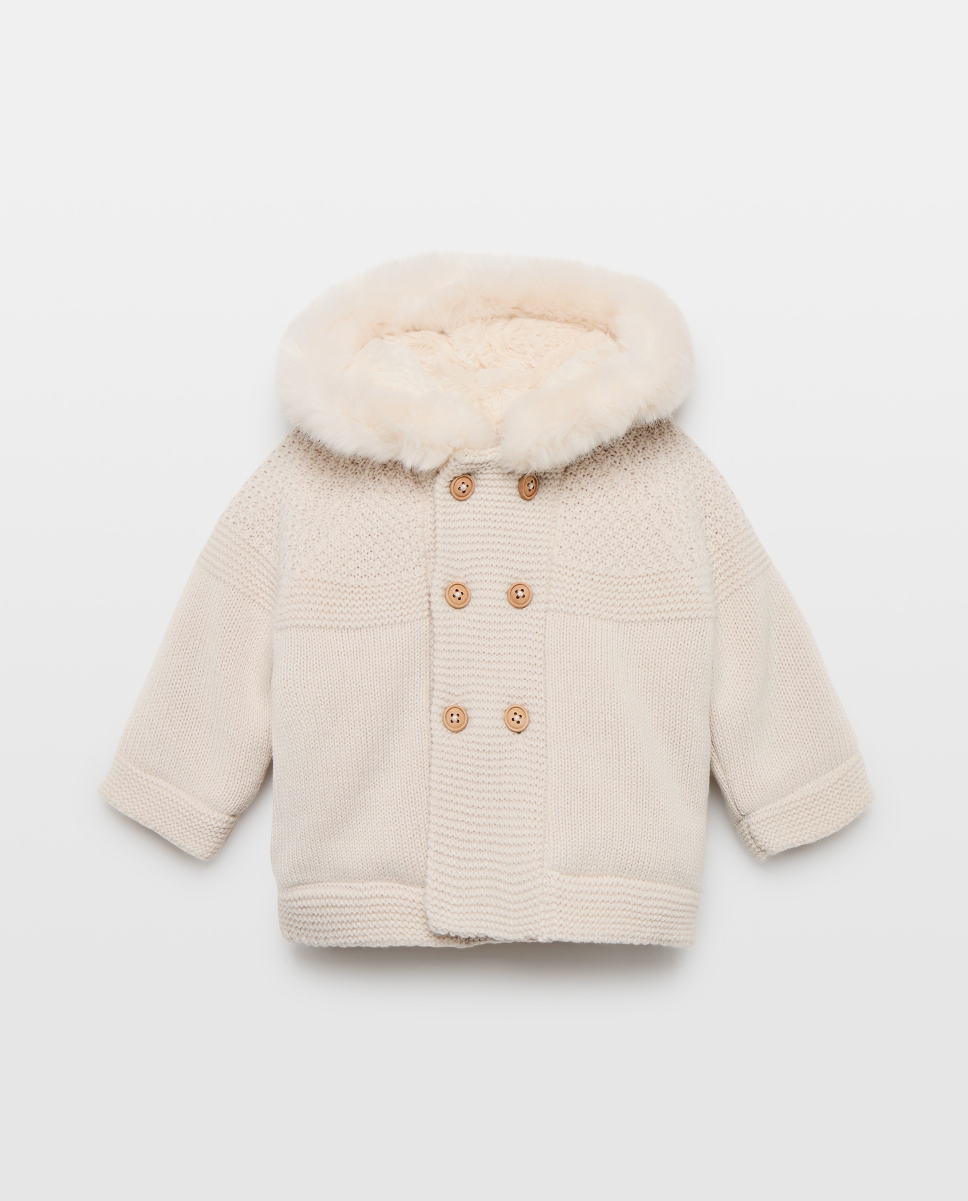Chaquetón liso tricot de bebé - Coconut El Corte Inglés - Beige Beige-1