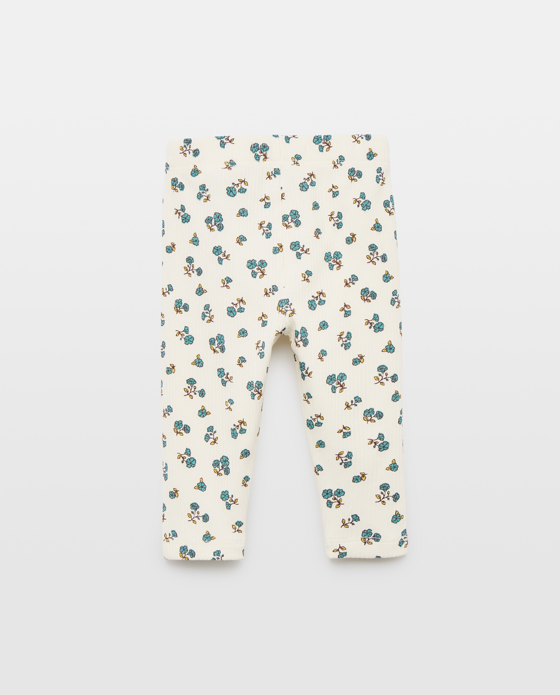 Leggings de Bebé com Estampado Floral Branco-2