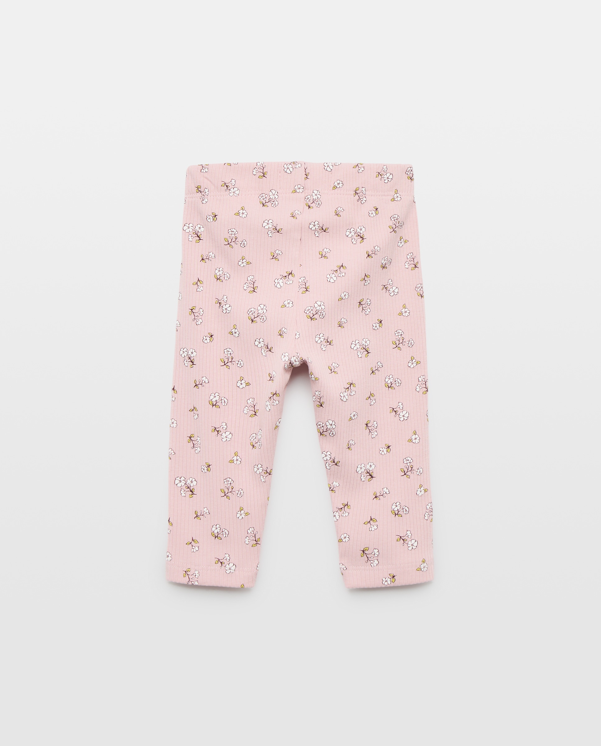 Leggings de Bebé com Estampado Floral Rosa-2
