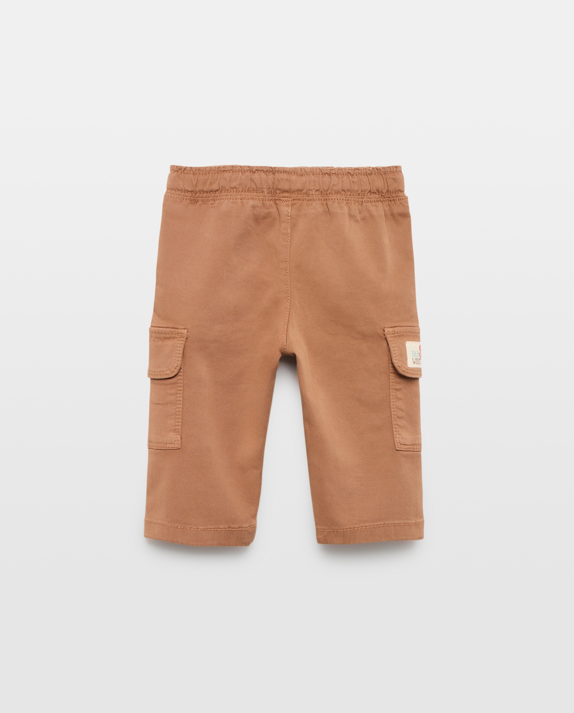 Pantalón de bebé sarga tipo cargo - Baby El Corte Inglés - Marrón Marrón-2
