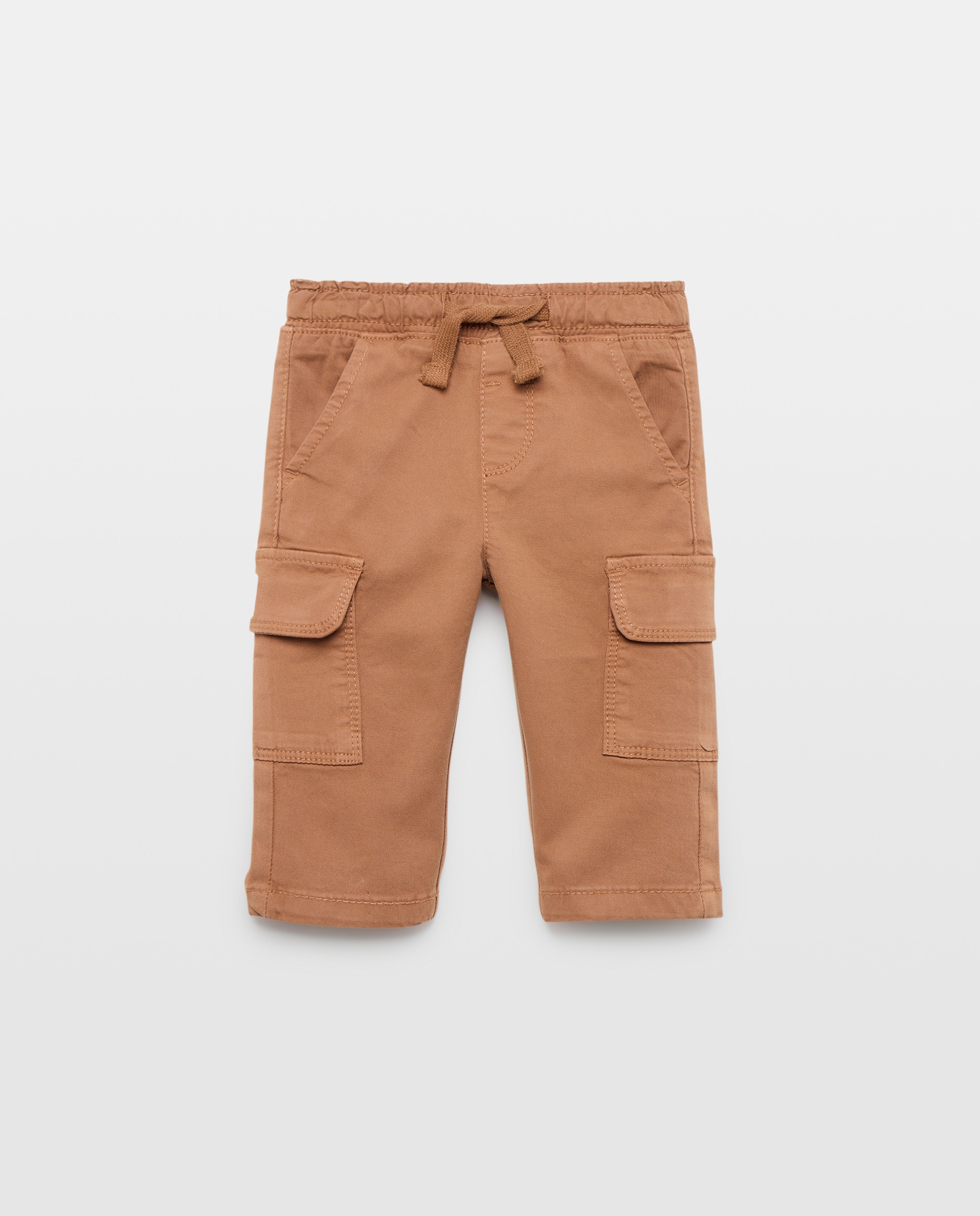 Pantalón de bebé sarga tipo cargo - Baby El Corte Inglés - Marrón Marrón-1