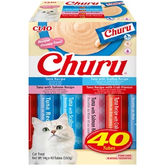 snack para gatos adultos variedades atún 40 x 14g envase 560 g - Churu