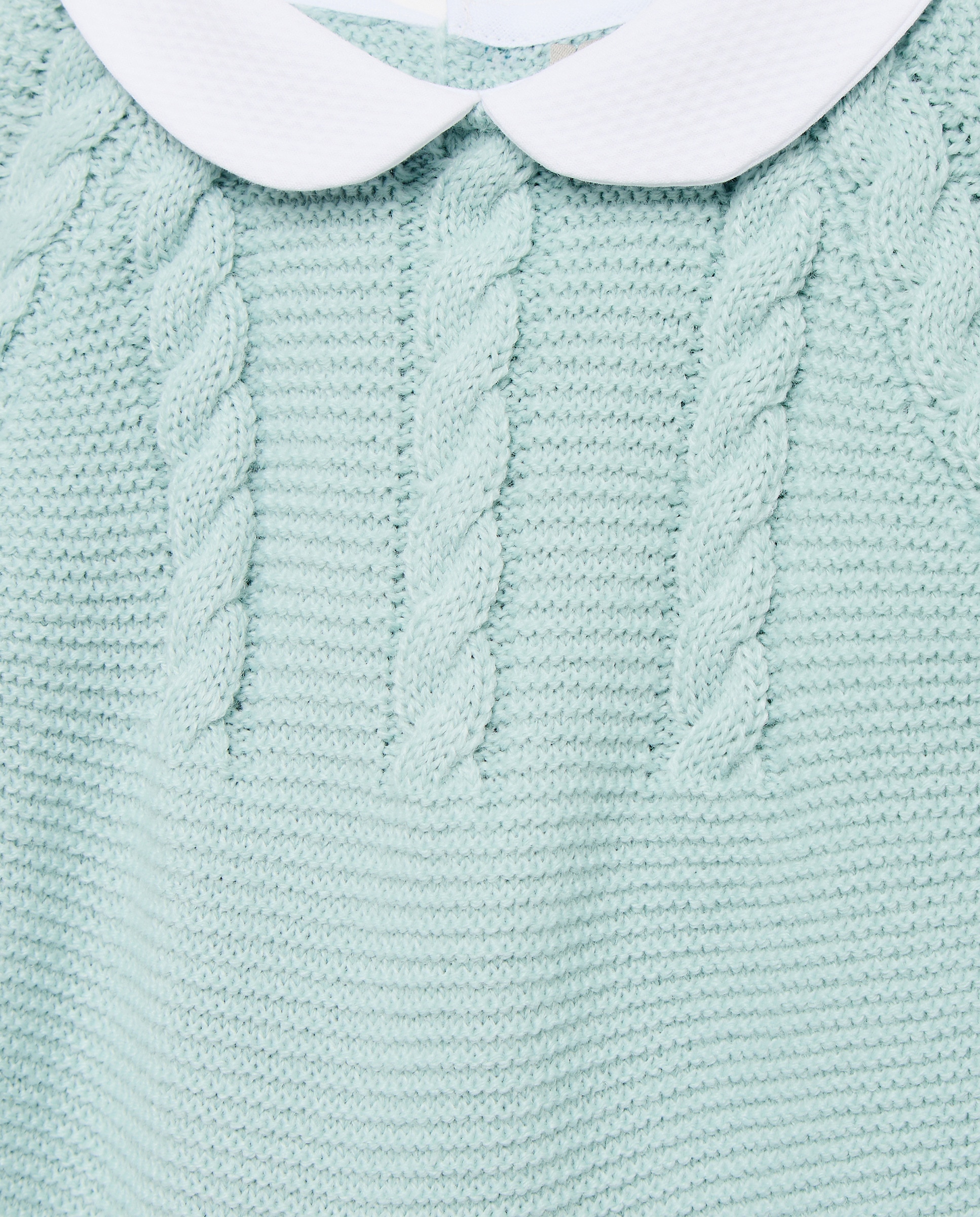 Babygrow de Tricot Clássico de Bebé com Gola Bebé, Malha do Cabo Horizontal e Relevos Coconut El Corte Inglés Verde-3