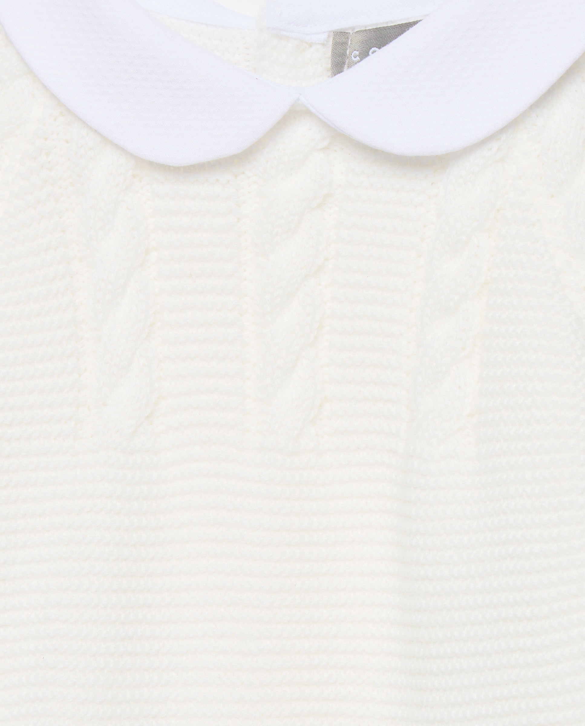 Babygrow de Tricot Clássico de Bebé com Gola Bebé, Malha do Cabo Horizontal e Relevos Coconut El Corte Inglés Branco-marfim-3