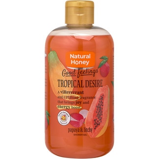 Good feelings Tropical Desire Gel para de baño con aroma a papaya y litchy frasco 500 ml - Natural Honey