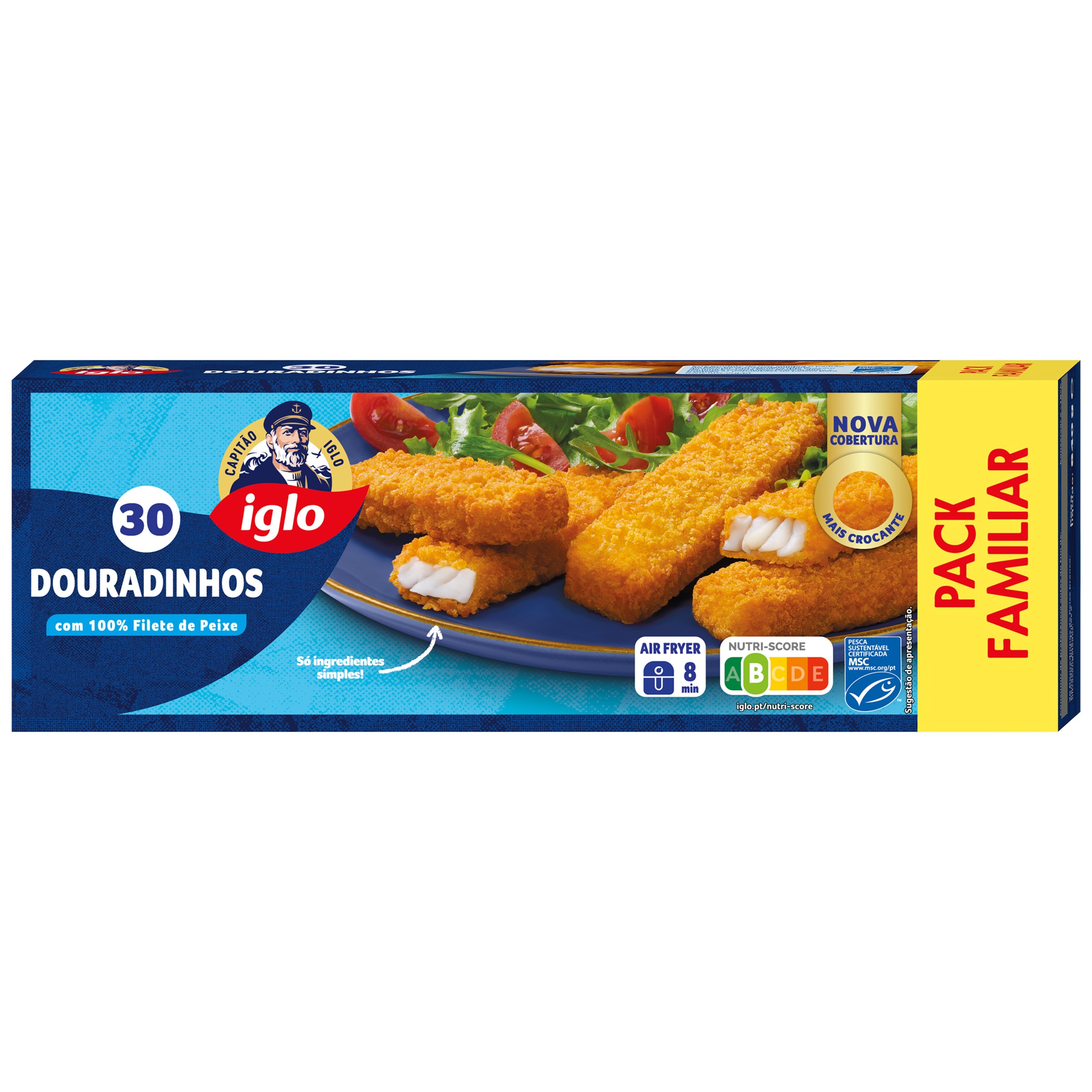Capitão Douradinhos de Peixe 30 Unidades embalagem 840 g