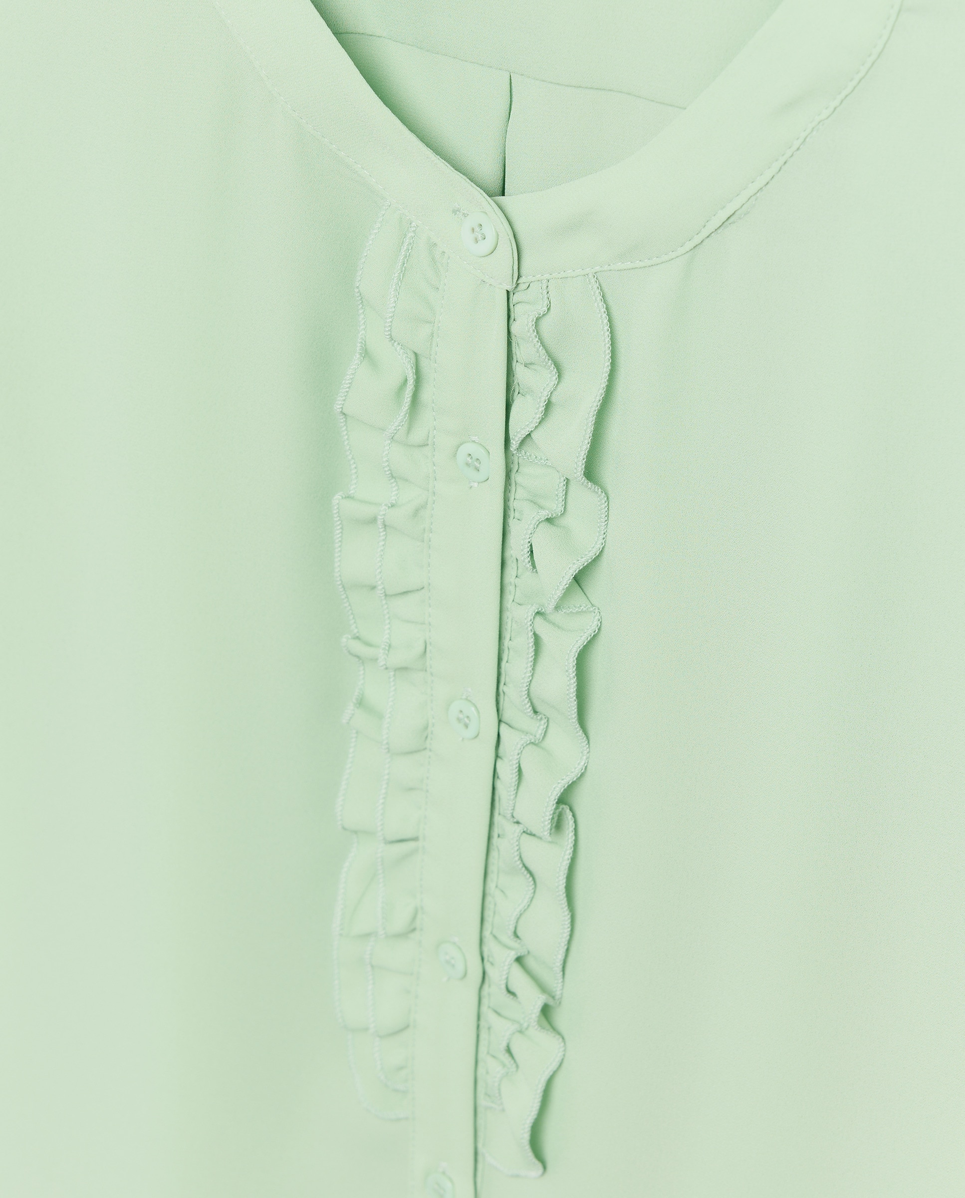 Blusa lisa de mulher com manga curta Verde-2
