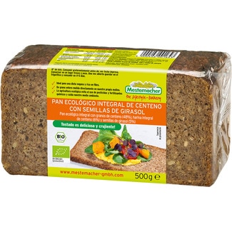 pan ecológico integral de centeno con semillas de girasol paquete 500 g - Mestemacher