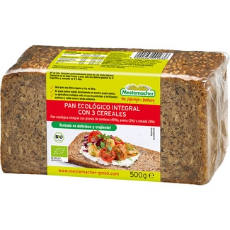 pan ecológico integral con 3 cereales paquete 500 g - Mestemacher