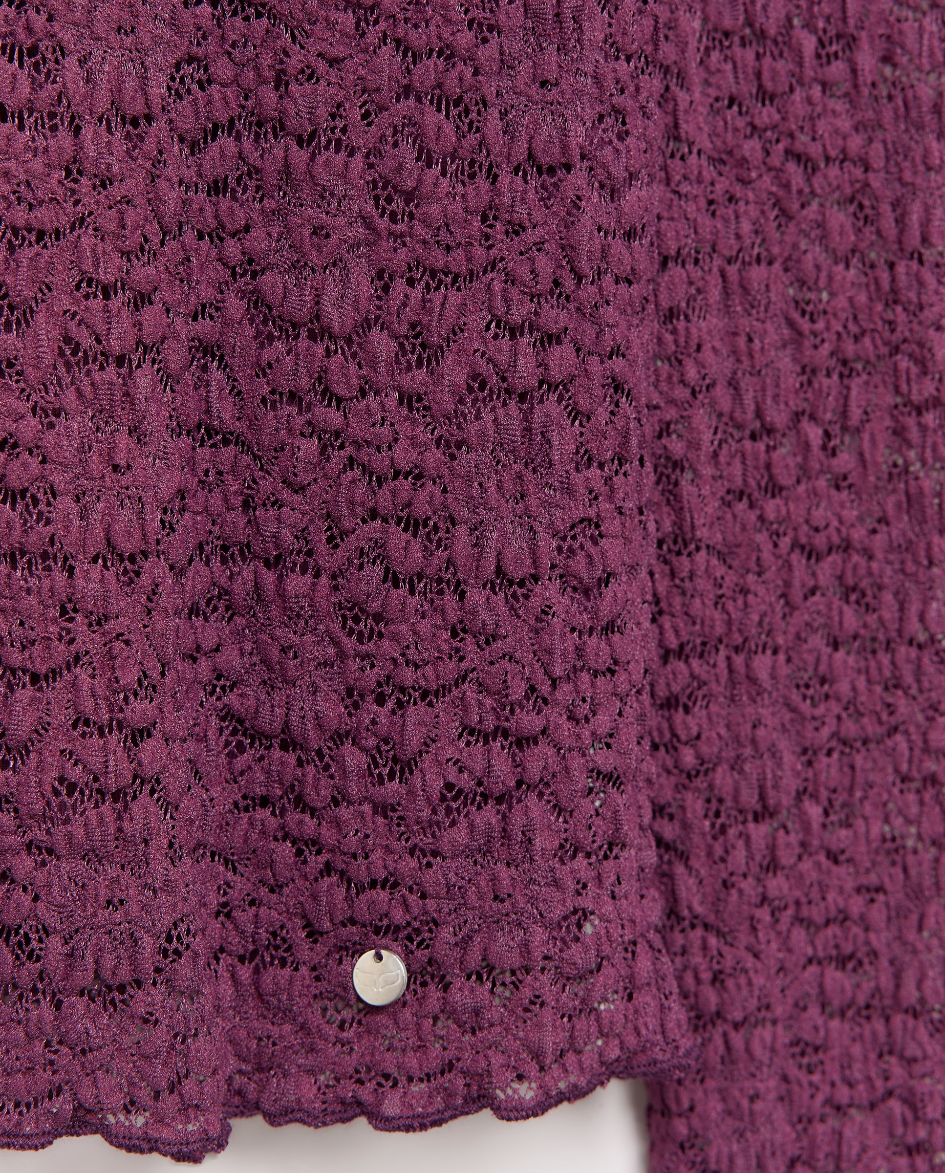 Camisola de Manga Comprida com Renda Ameixa-2