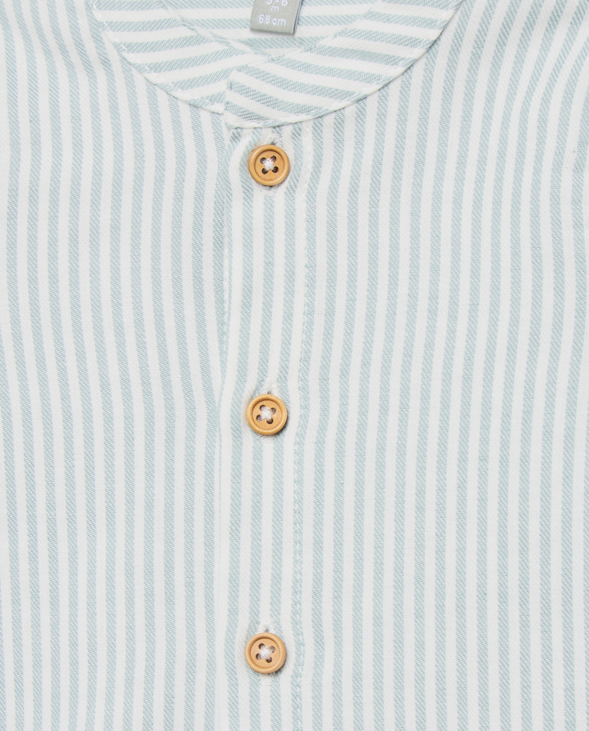 Camisa de manga larga con cuello mao de bebé - Coconut El Corte Inglés - Verde Verde-3