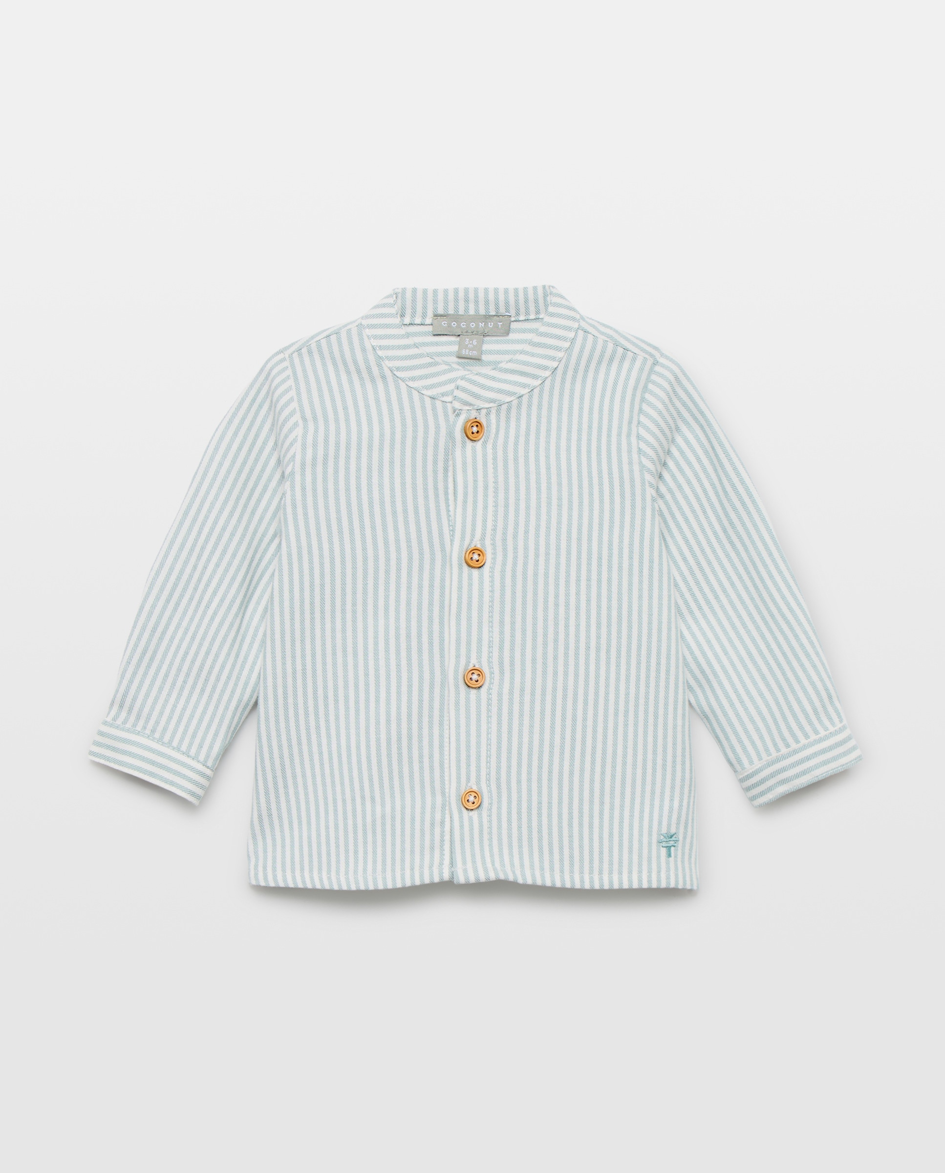 Camisa de manga larga con cuello mao de bebé - Coconut El Corte Inglés - Verde Verde-1