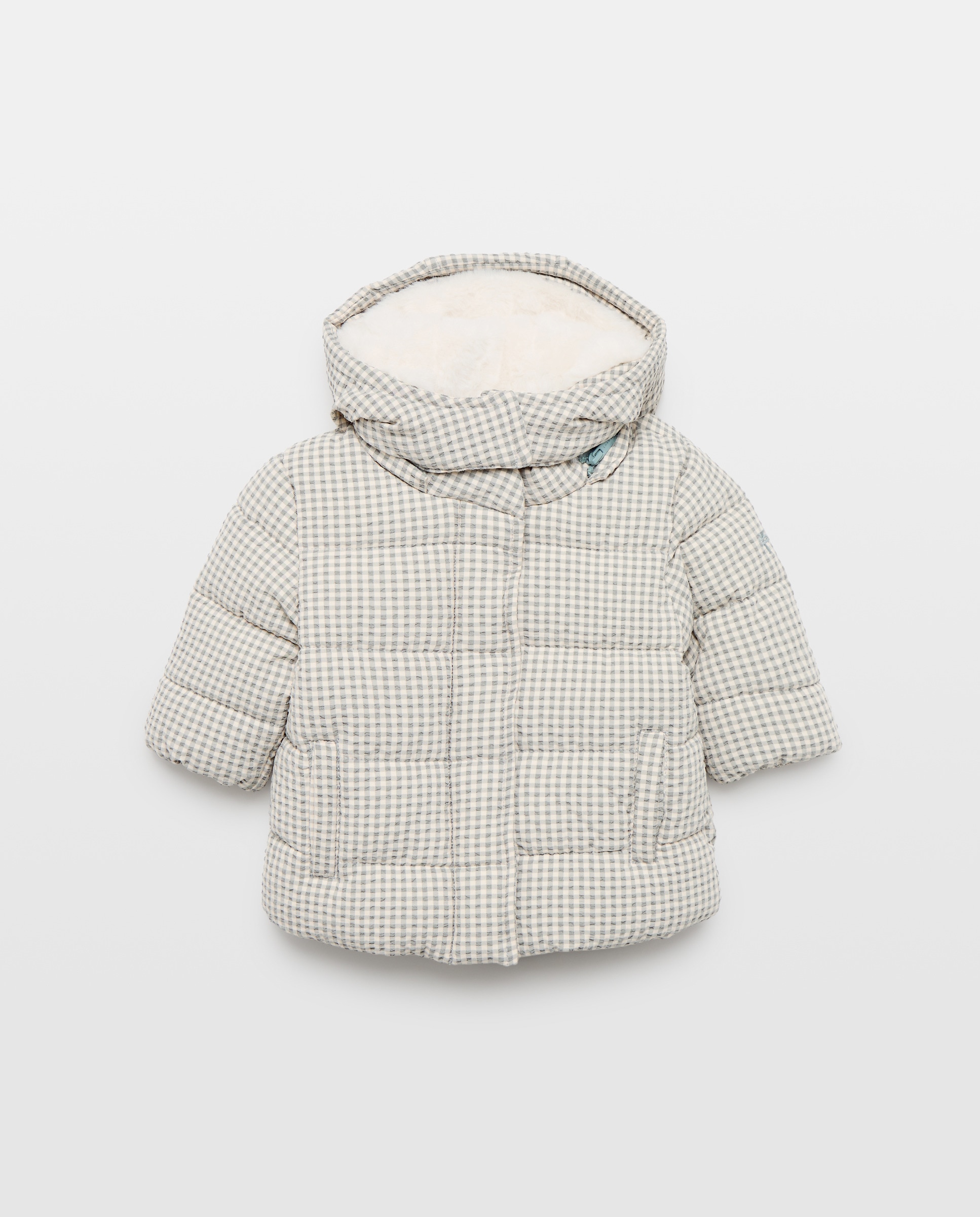 Parka nylon seersucker con capucha desmontable pelo largo de bebé - Coconut El Corte Inglés - Verde Verde-1