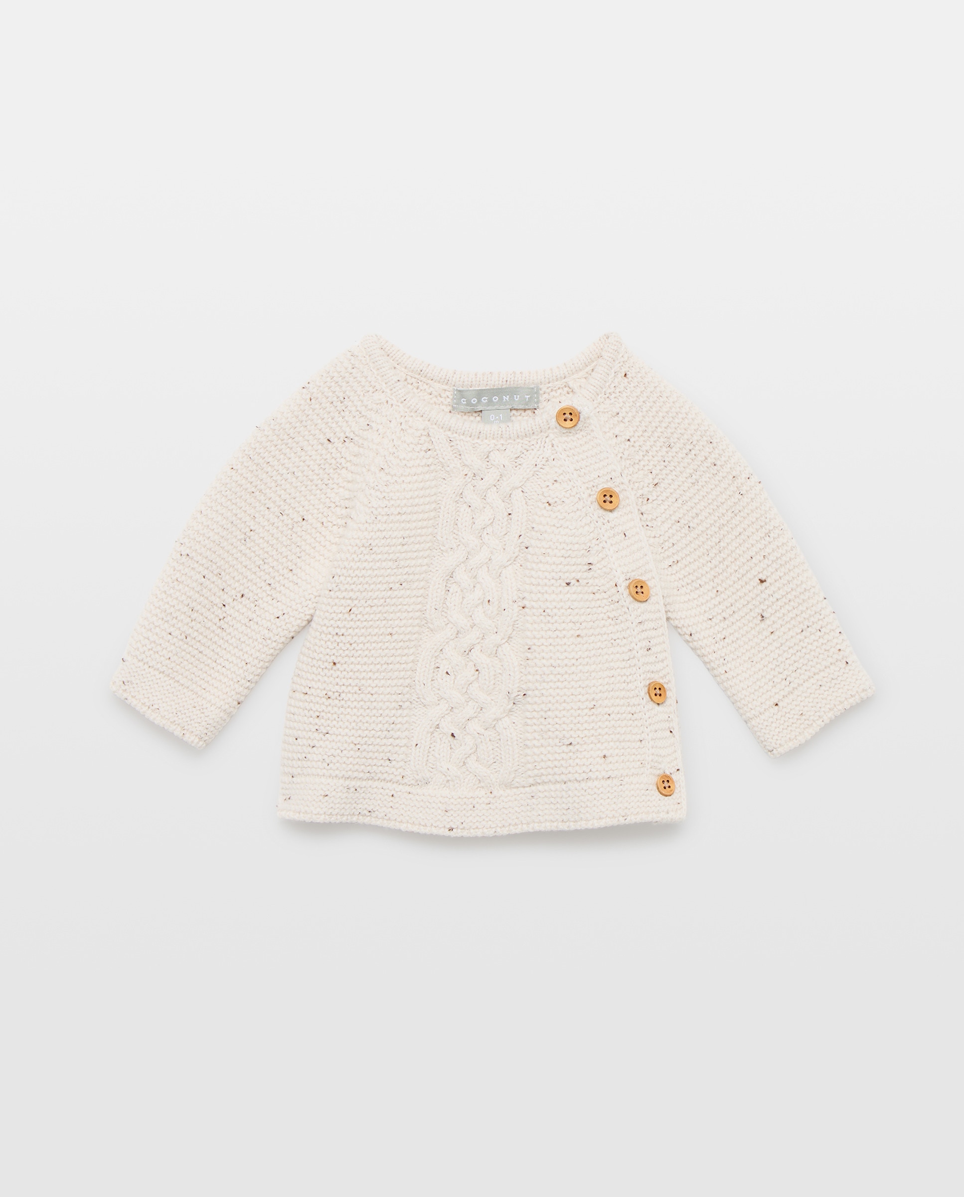 Imagem 0 de Camisola de Malha de Tricot de Bebé com Decote Redondo com Malha do Cabo e Abertura Lateral