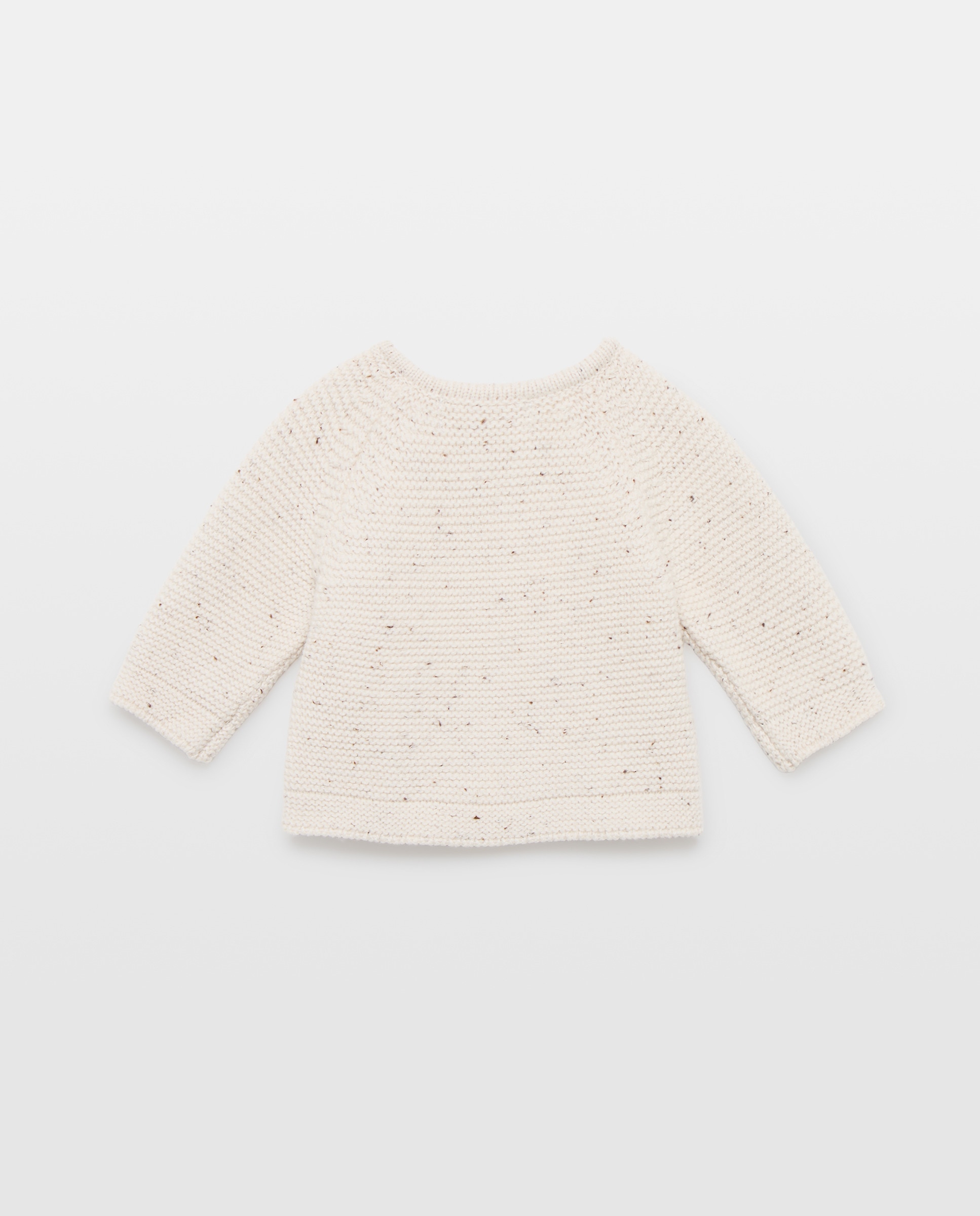 Camisola de Malha de Tricot de Bebé com Decote Redondo com Malha do Cabo e Abertura Lateral Coconut El Corte Inglés Rice Paper-2