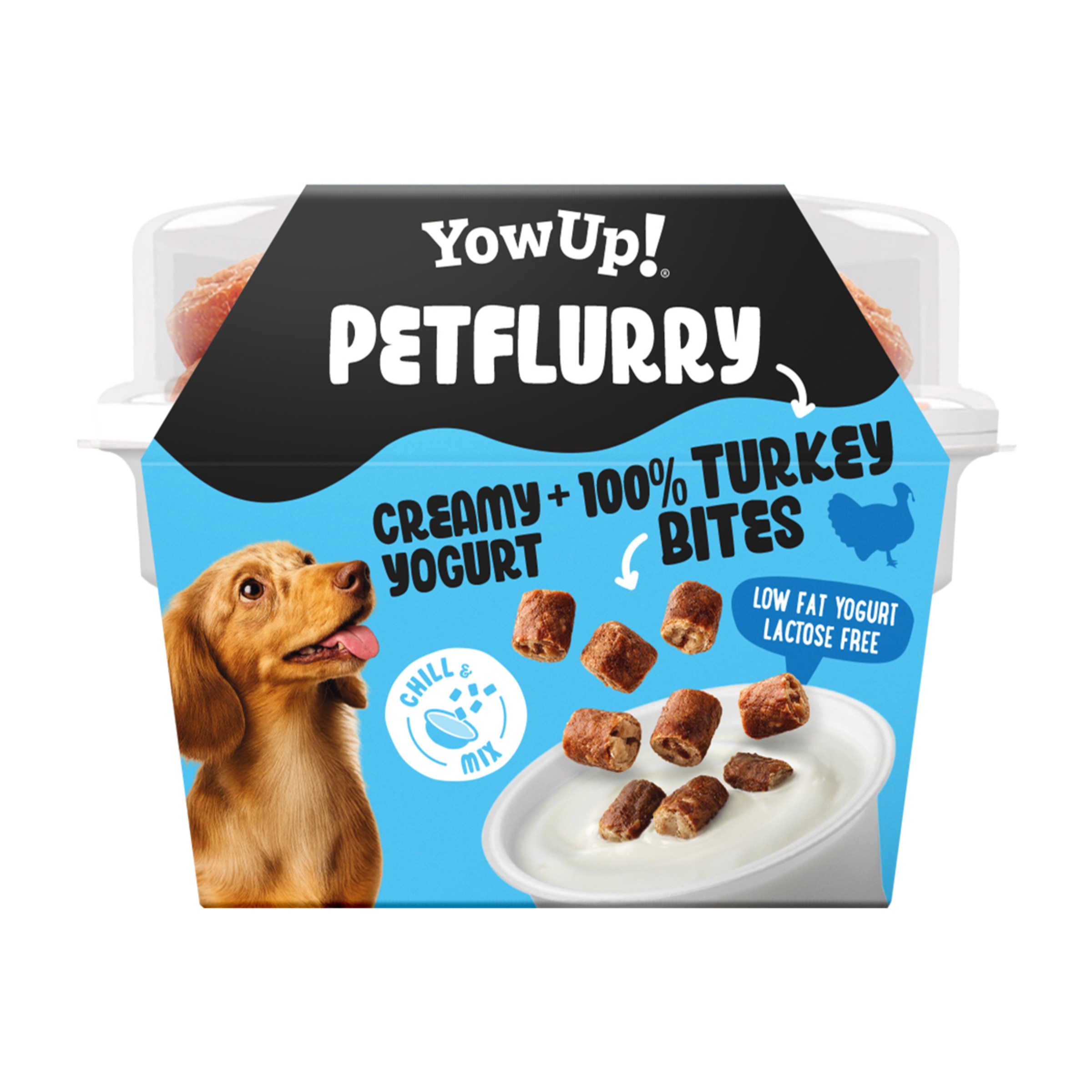 Imagen 0 de Yogur Petflurry con Topping sin lactosa para perros y gatos Yo wup pavo 125 g