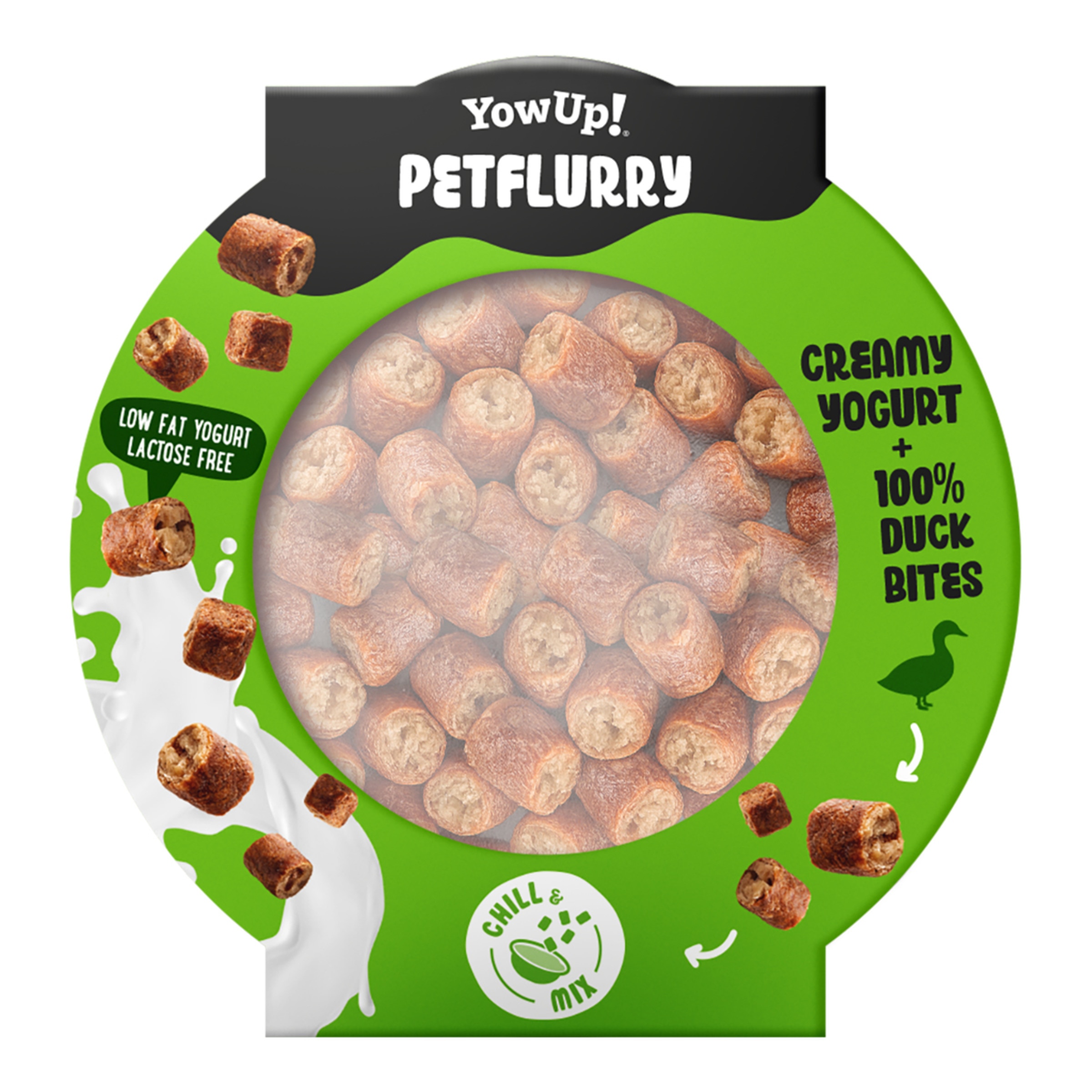 Yogur Petflurry con Topping sin lactosa para perros y gatos Yo wup pato 125 g 3