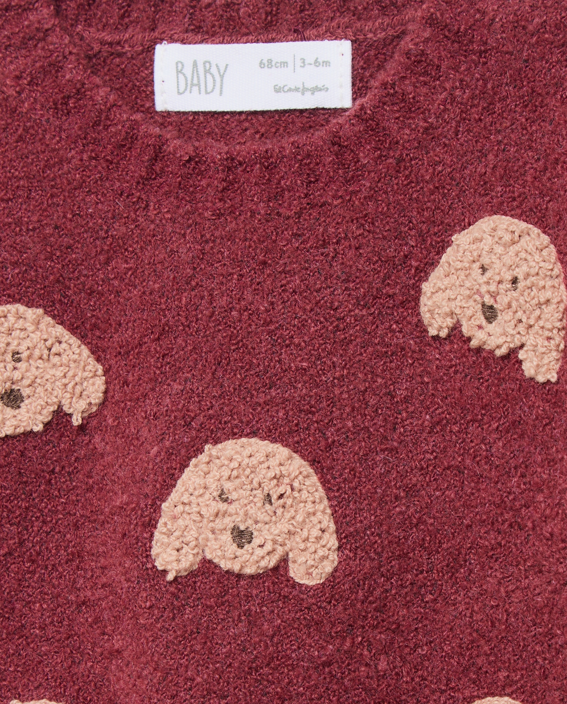 Camisola de Malha de Bebé com Decote Redondo com Pelo 600 Vermelho-3