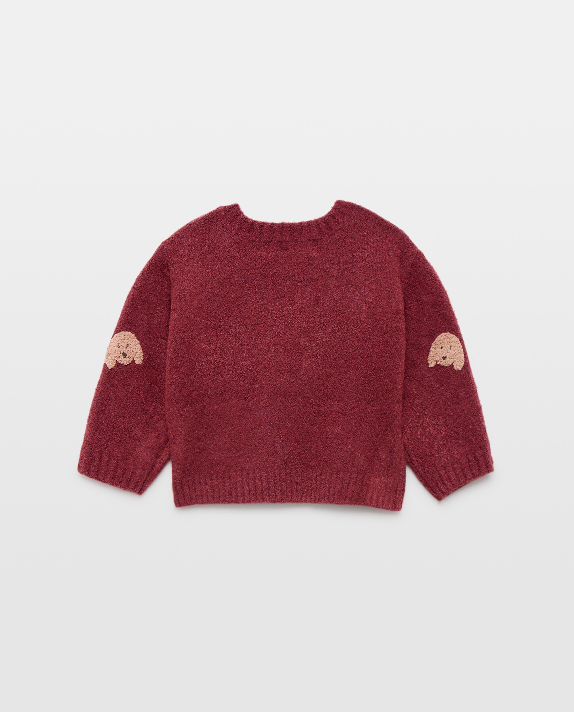 Camisola de Malha de Bebé com Decote Redondo com Pelo 600 Vermelho-2