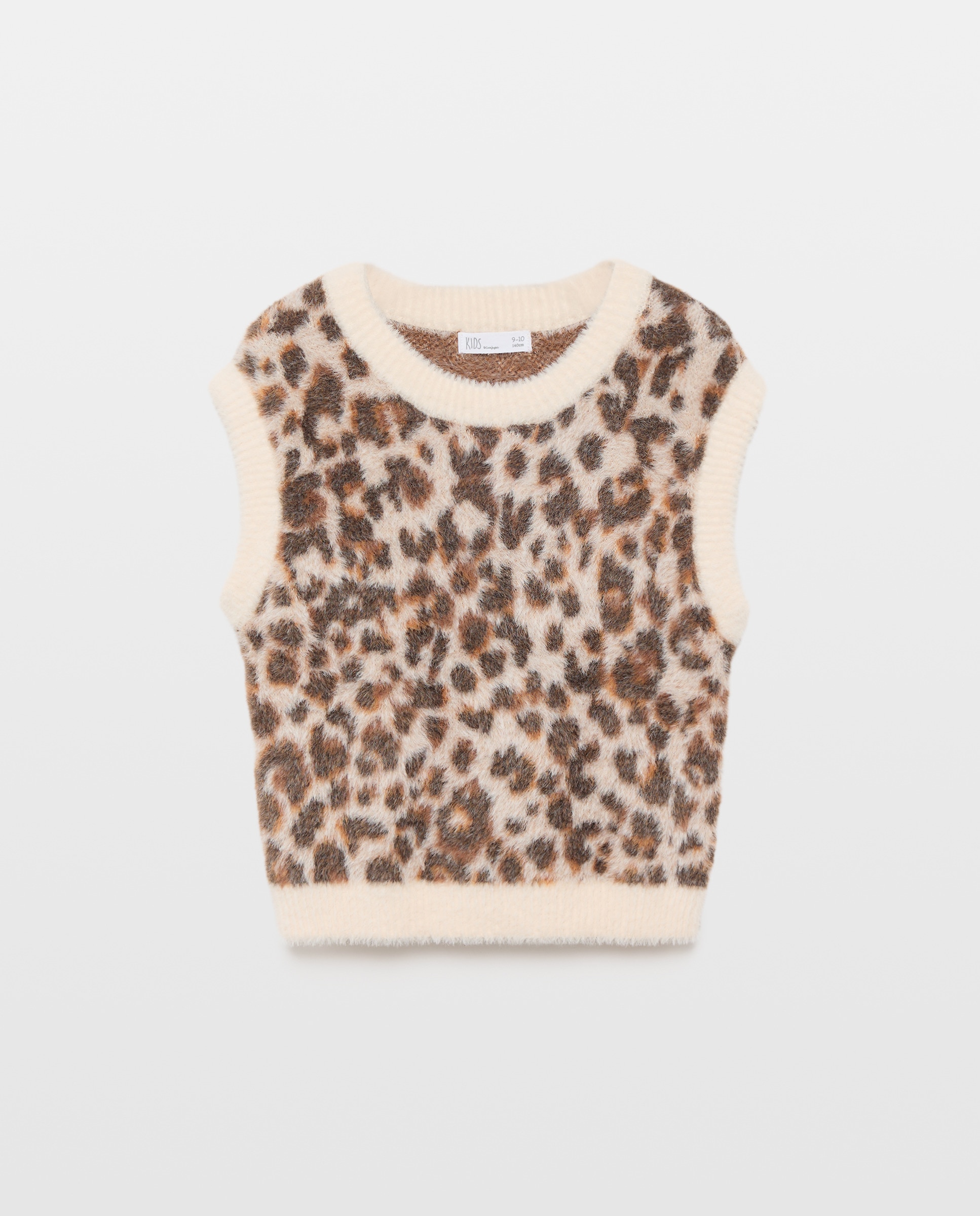 Imagem 0 de Colete Fechado de Pelo com Intársia de Animal Print