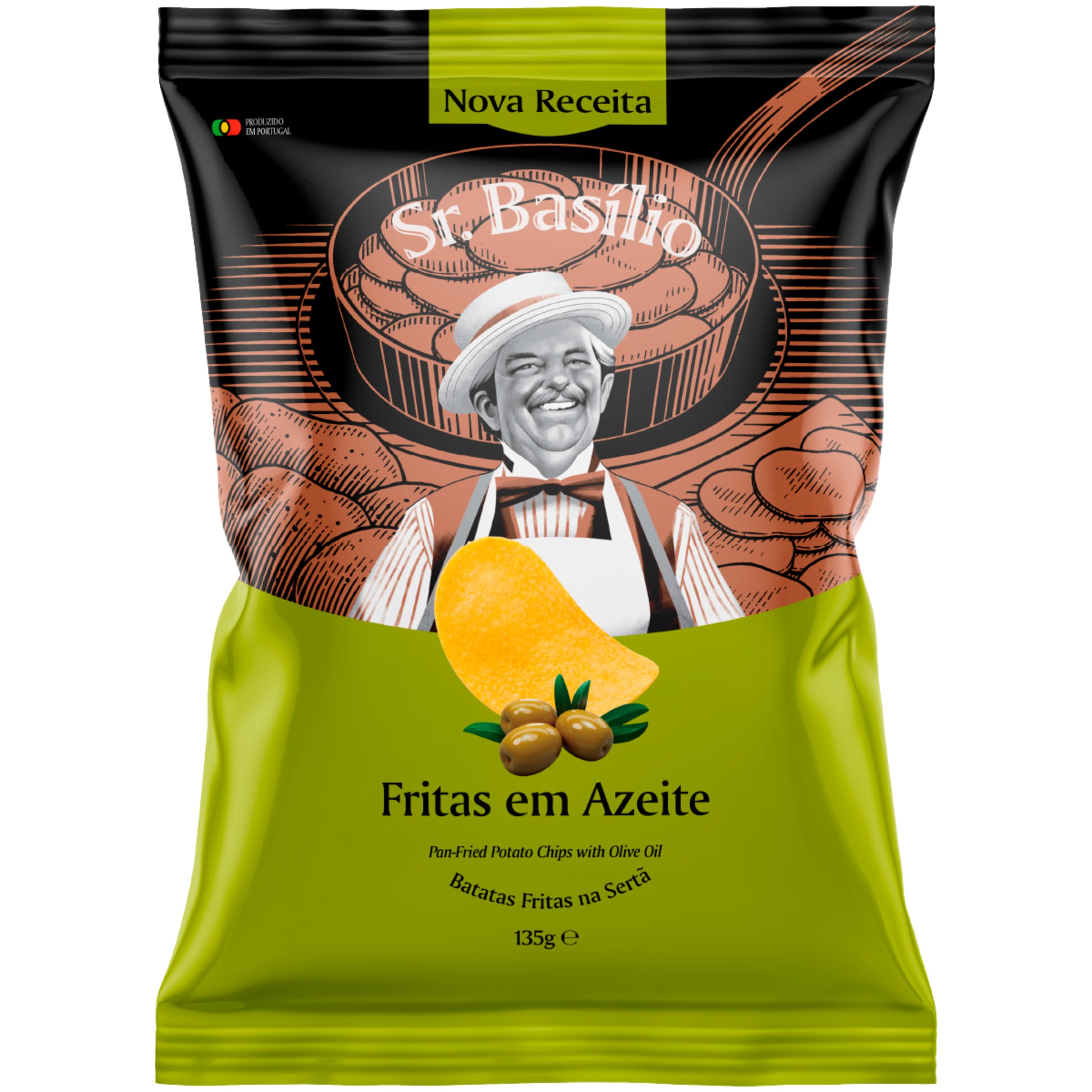 Batatas Fritas Lisas em Azeite embalagem 135 g