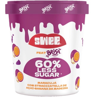 Gelado de Maracujá, Stracciatella de Açaí Banana da Madeira embalagem 450 ml - Swee