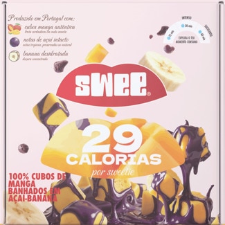 100% Cubos de Manga Banhados com Açaí Banana embalagem 140 ml - Swee