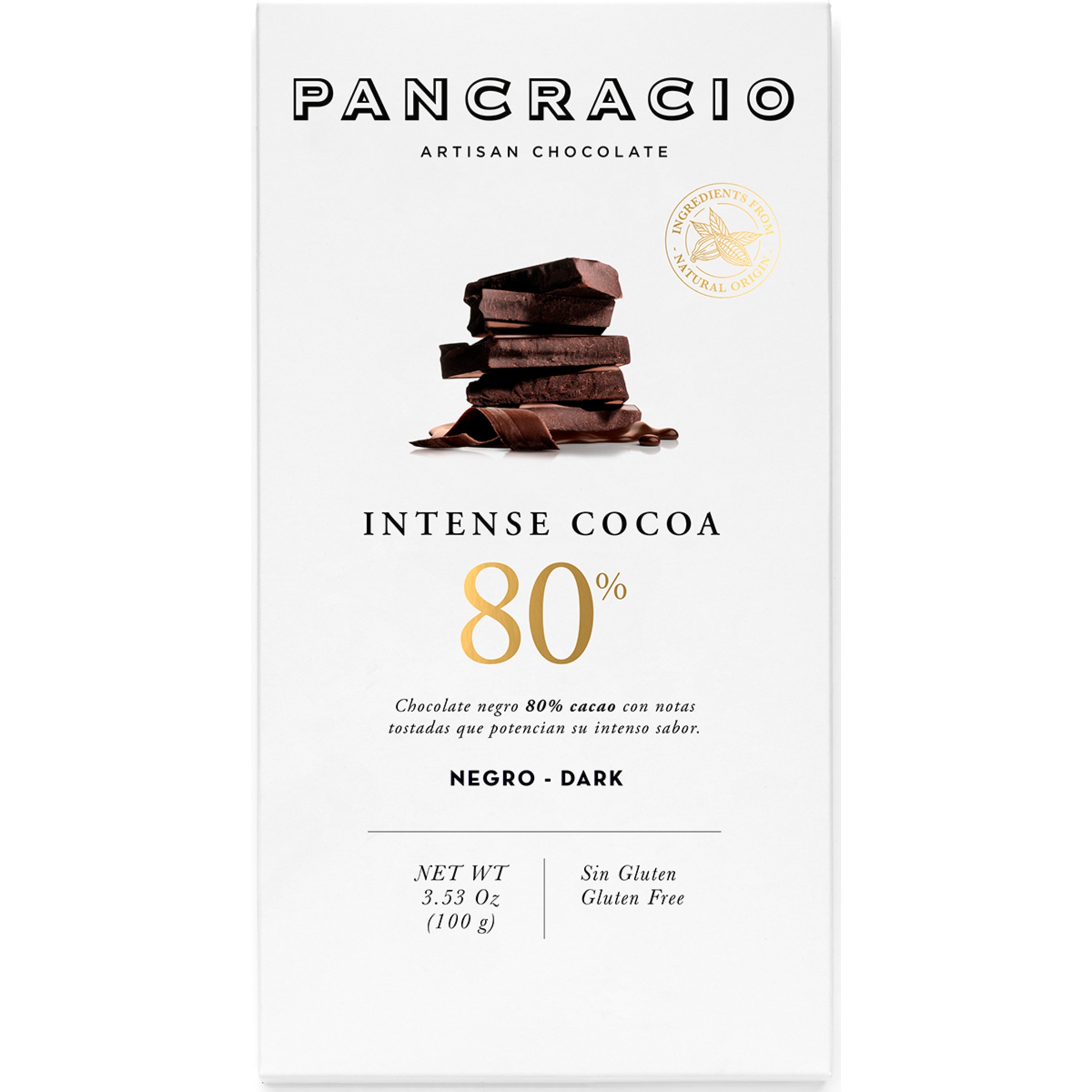 Chocolate Negro 80% Puro embalagem 100 g