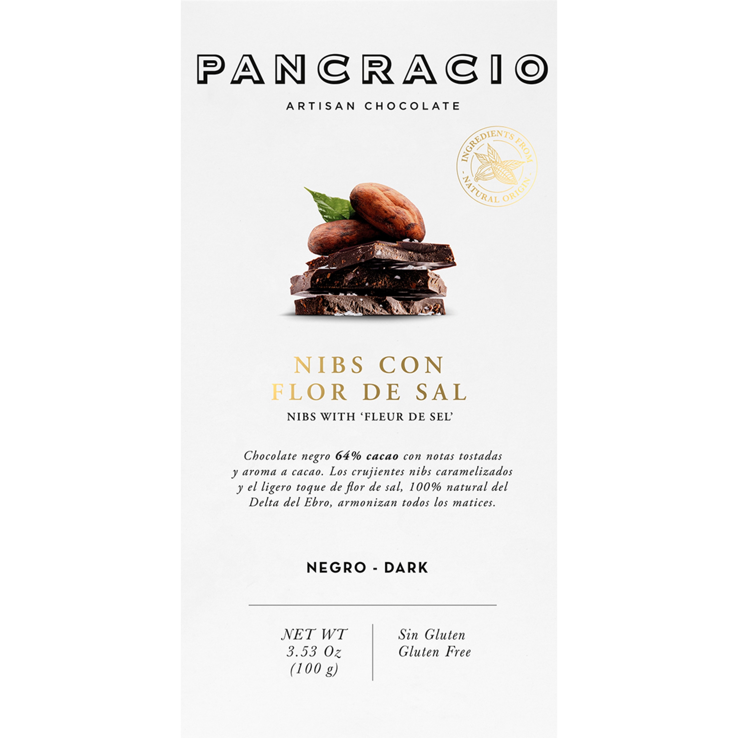 Nibs de Chocolate Negro com Flor de Sal tablete 100 g