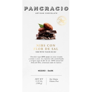 Nibs de Chocolate Negro com Flor de Sal tablete 100 g - Pancracio