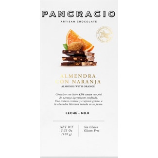 Chocolate de Leite com Amêndoas e Laranja tablete 100 g - Pancracio