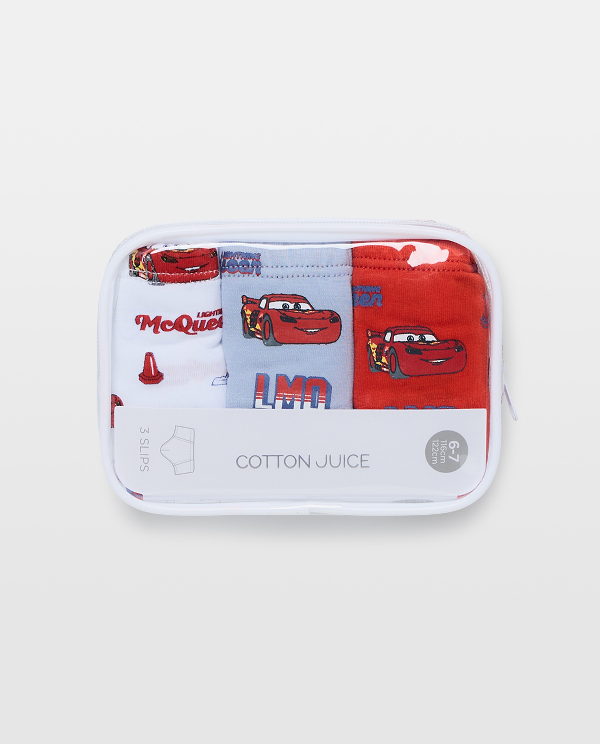 Pack de 3 Cuecas de Criança com Estampado Fantasia CARS - Várias Cores Cotton Juice Multicolor-4