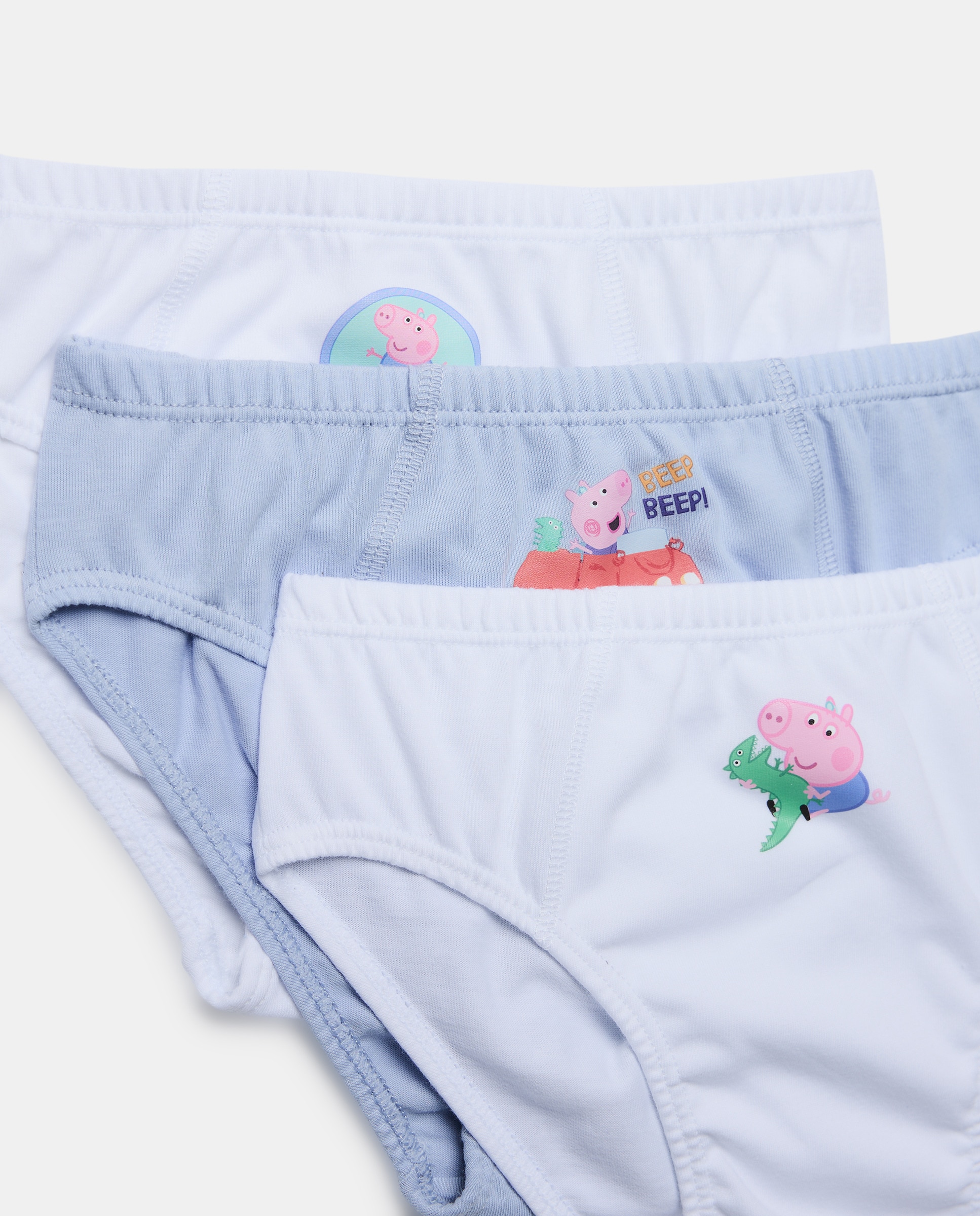 Pack de 3 Slips com Estampado George Branco-3