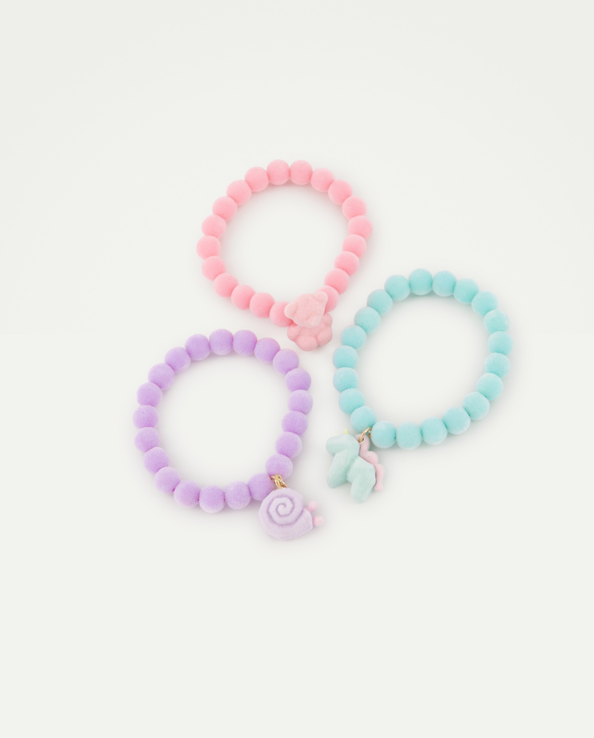 Pulseiras x3 Bolinhas e Animais de Veludo Multicolor-2