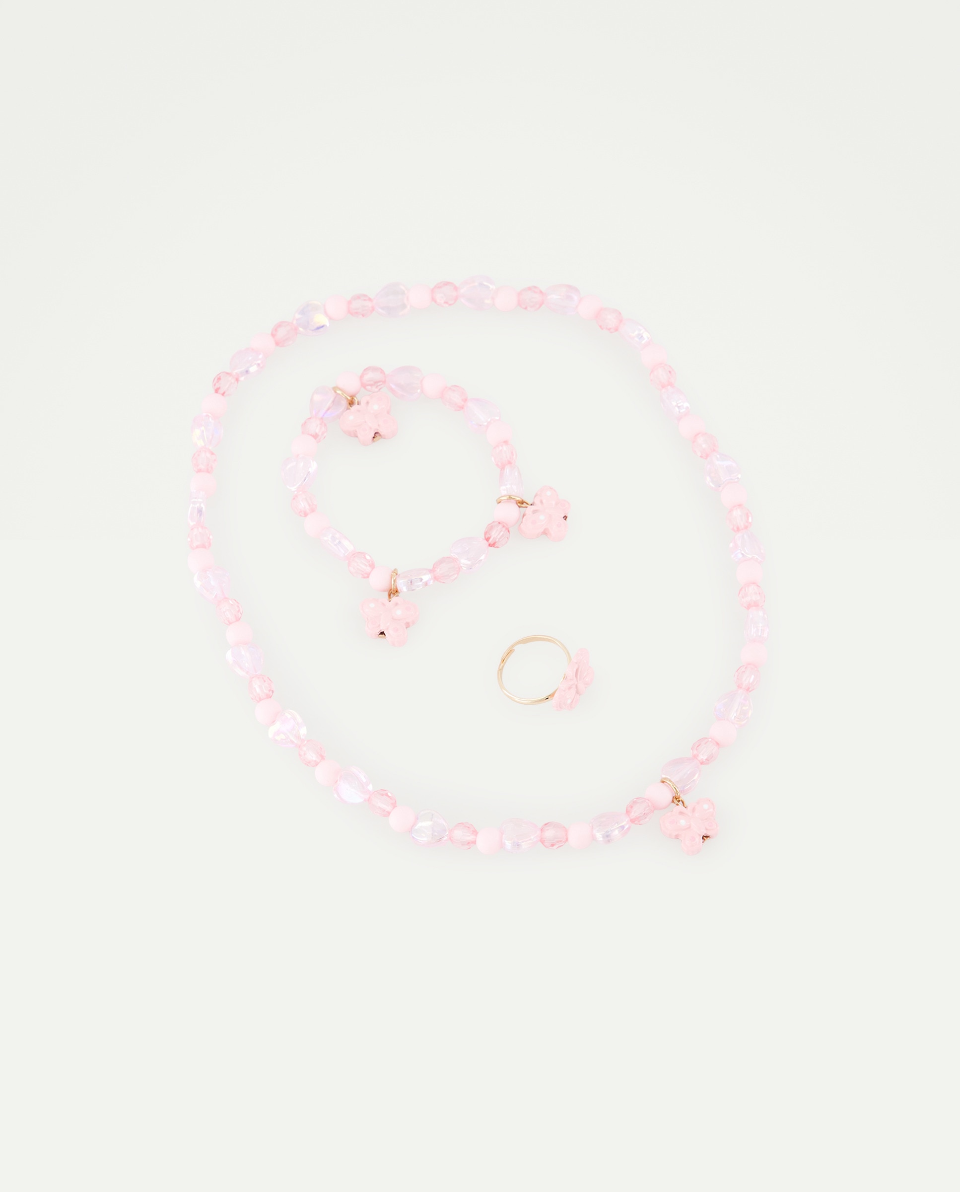 Pack de Colar, Pulseira e Anel Borboleta Multicolor-2
