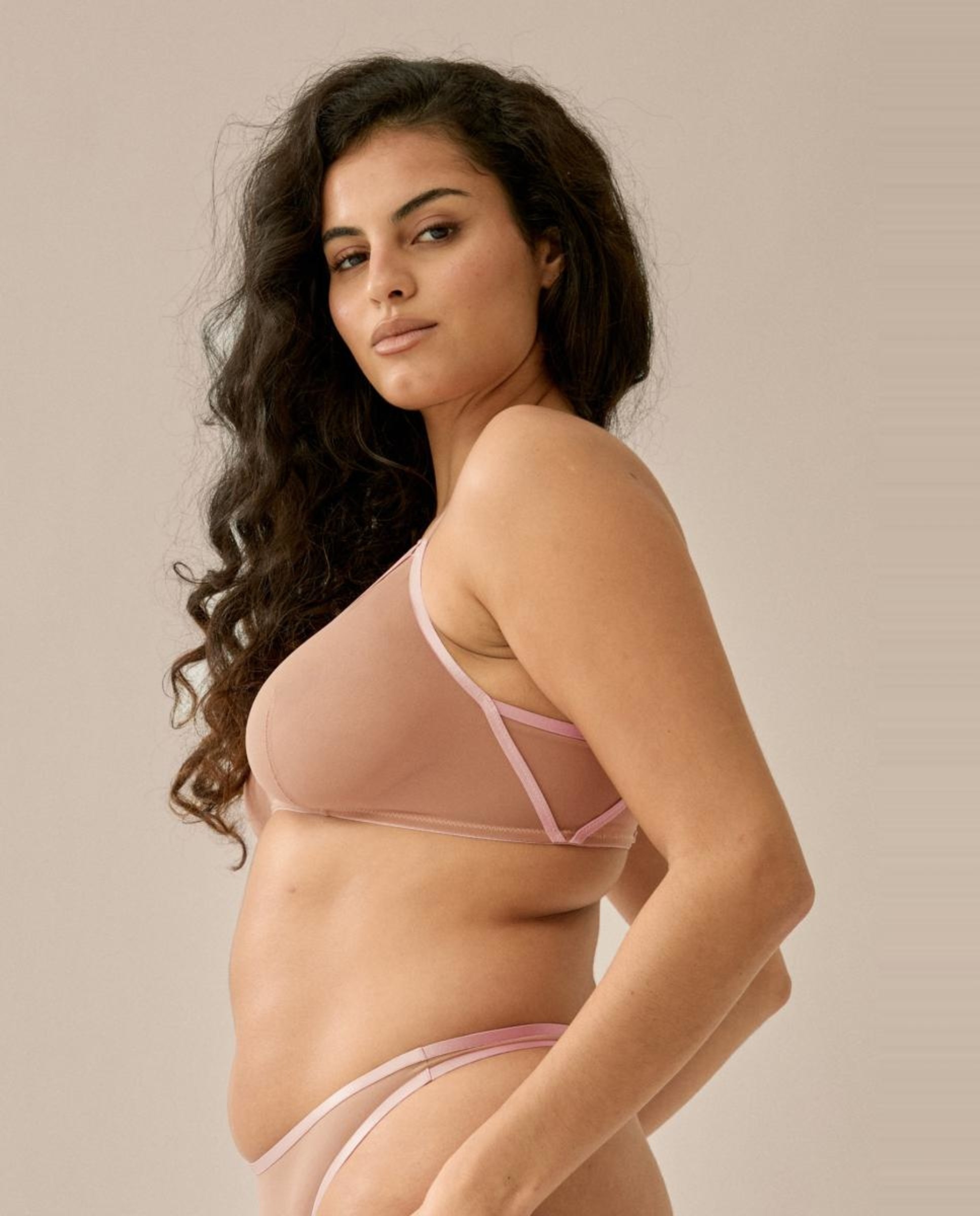 Sujetador sin aro de mujer - Naturana - Marrón claro Marrón claro-3