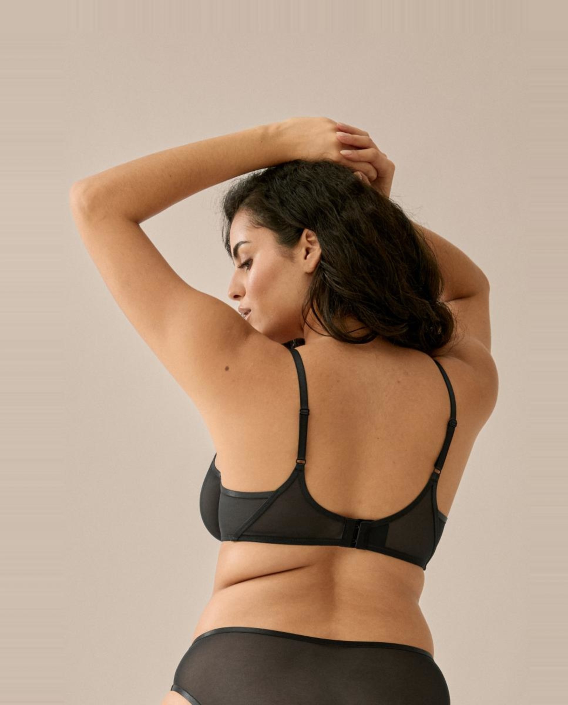 Sujetador capacidad con aro de mujer - Naturana - Negro Negro-2