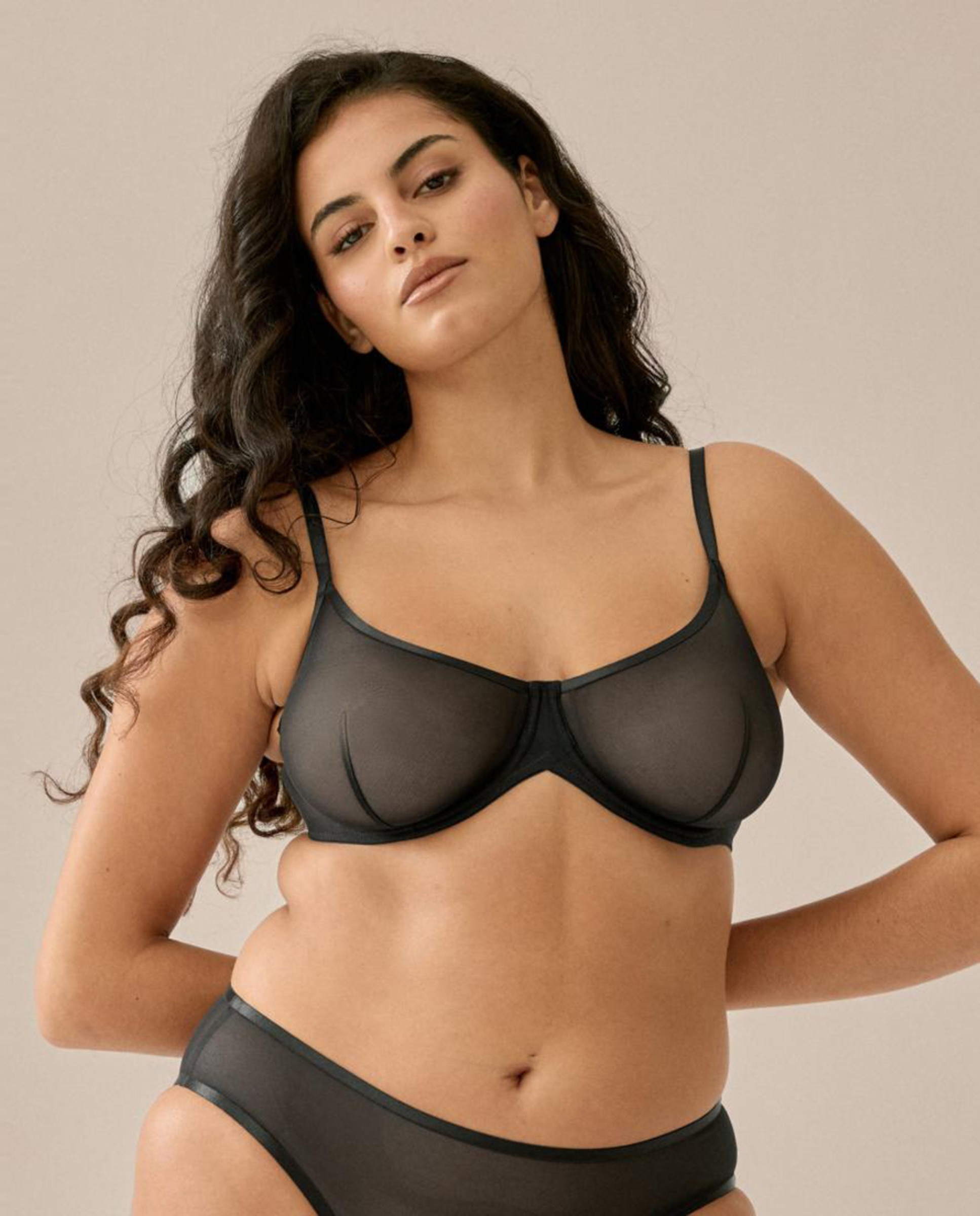 Sujetador capacidad con aro de mujer - Naturana - Negro Negro-1