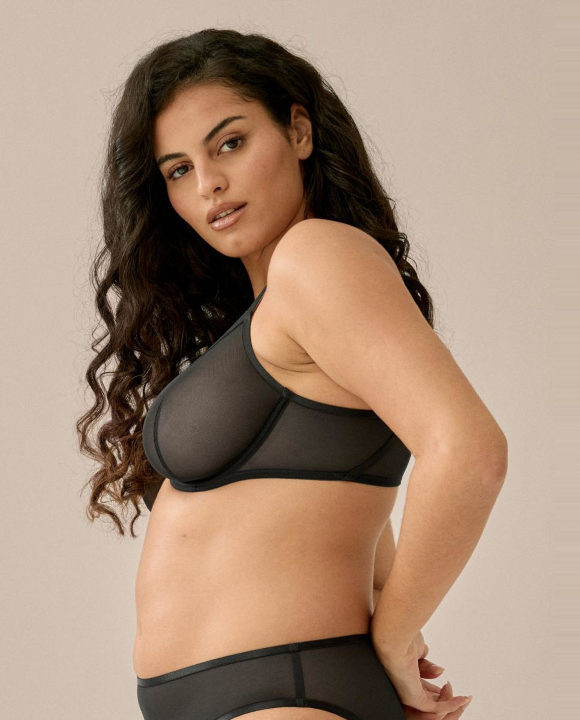 Sujetador capacidad con aro de mujer - Naturana - Negro Negro-3