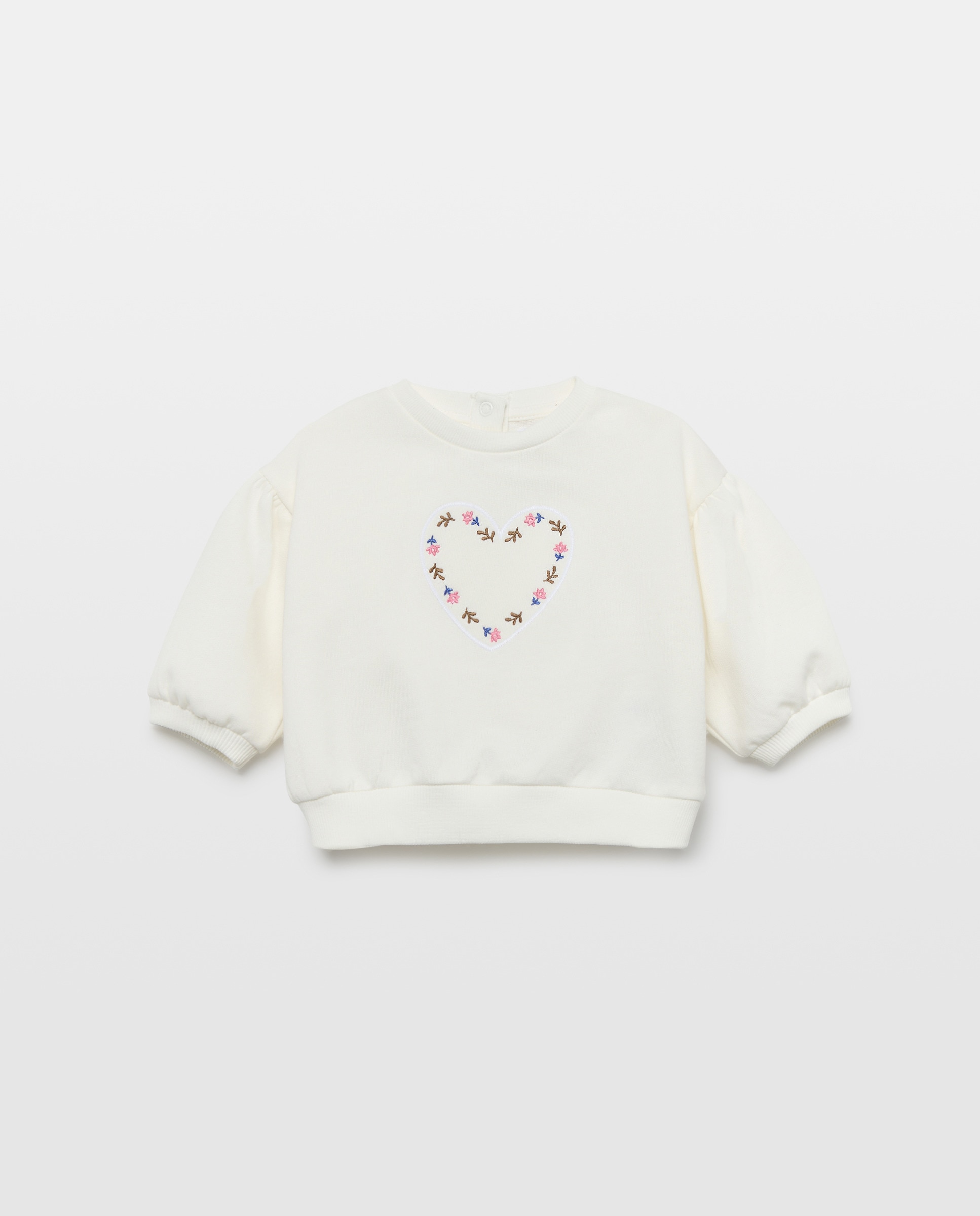 Sweatshirt de Bebé com Gola Redonda e Patch de Fantasia Baby El Corte Inglés 120 Cru-1