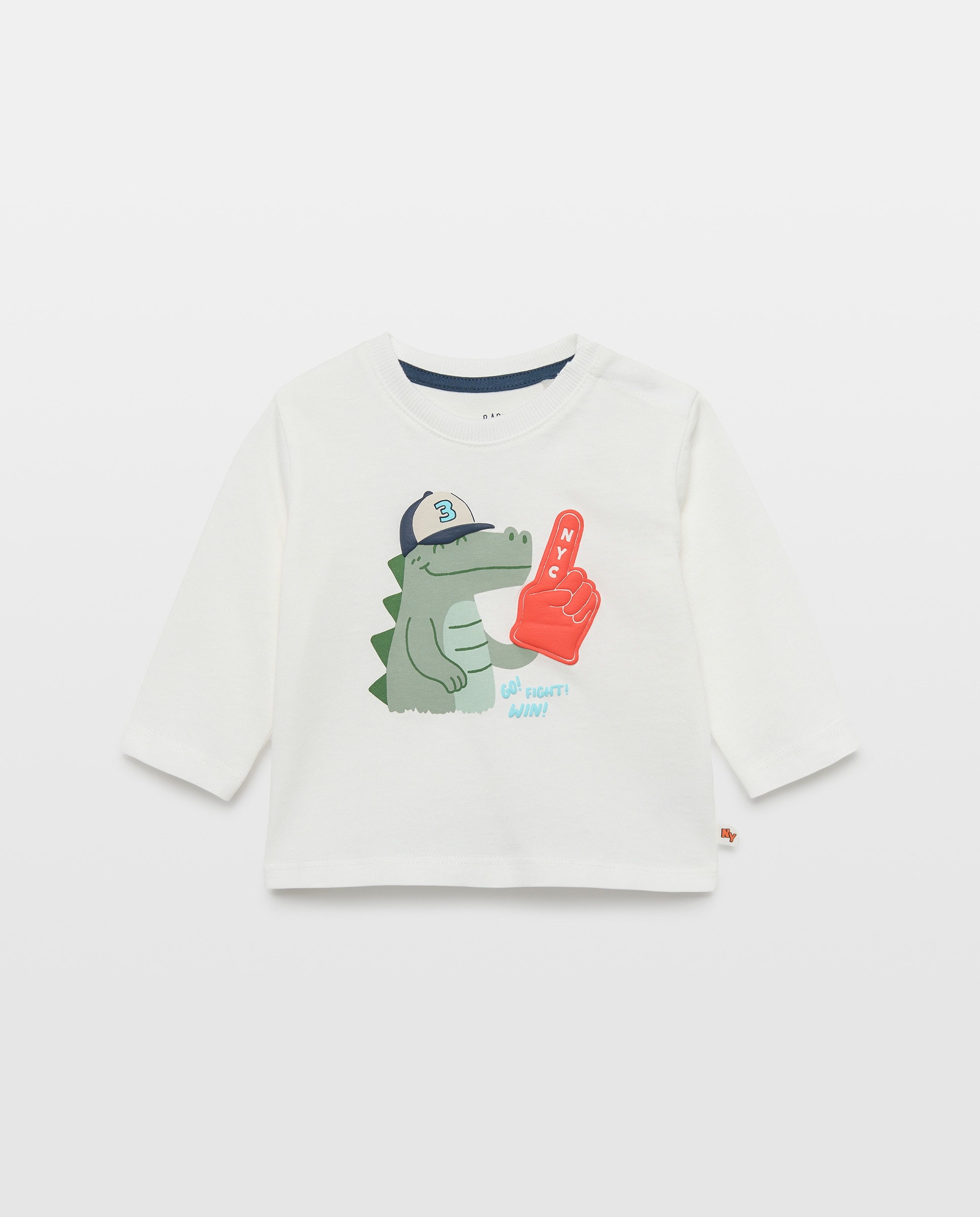 Camiseta de bebé manga larga estampado posicional - Baby El Corte Inglés - Blanco roto Blanco roto-1