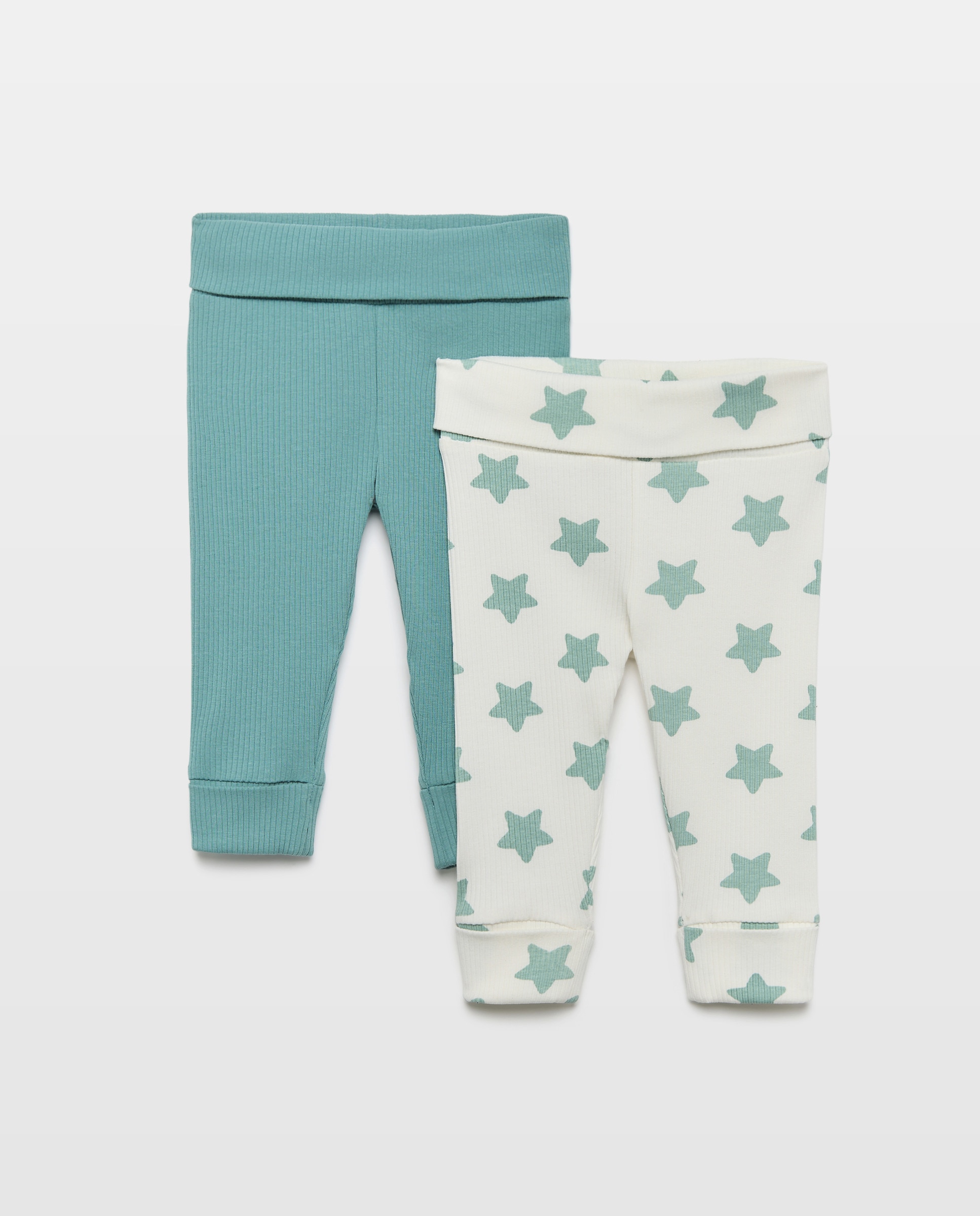 Pack leggins de bebé básicos lisos - Baby El Corte Inglés - Verde Verde-1
