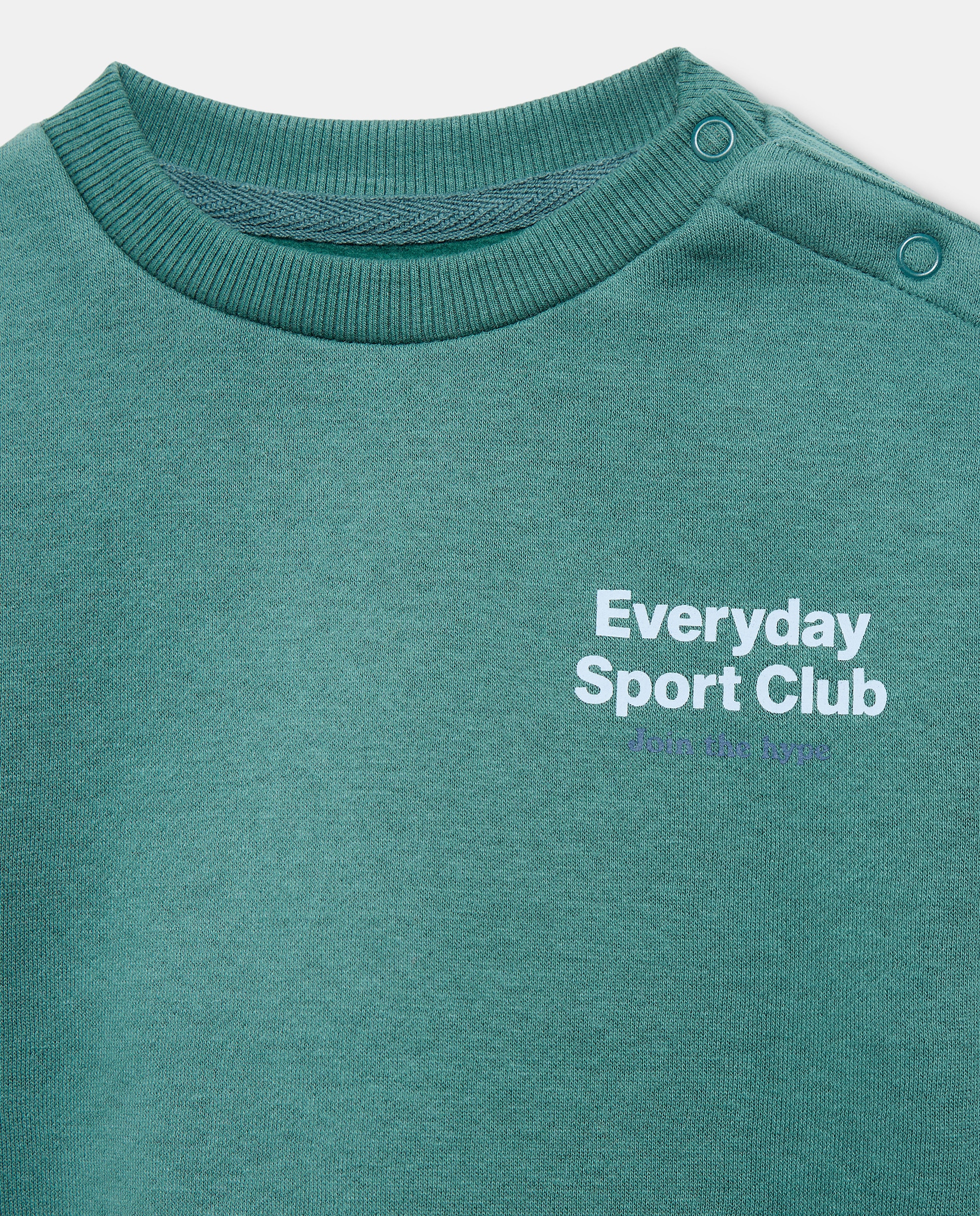 Conjunto de bebé sudadera cuello caja + 2 Pantalones Verde Pato-3